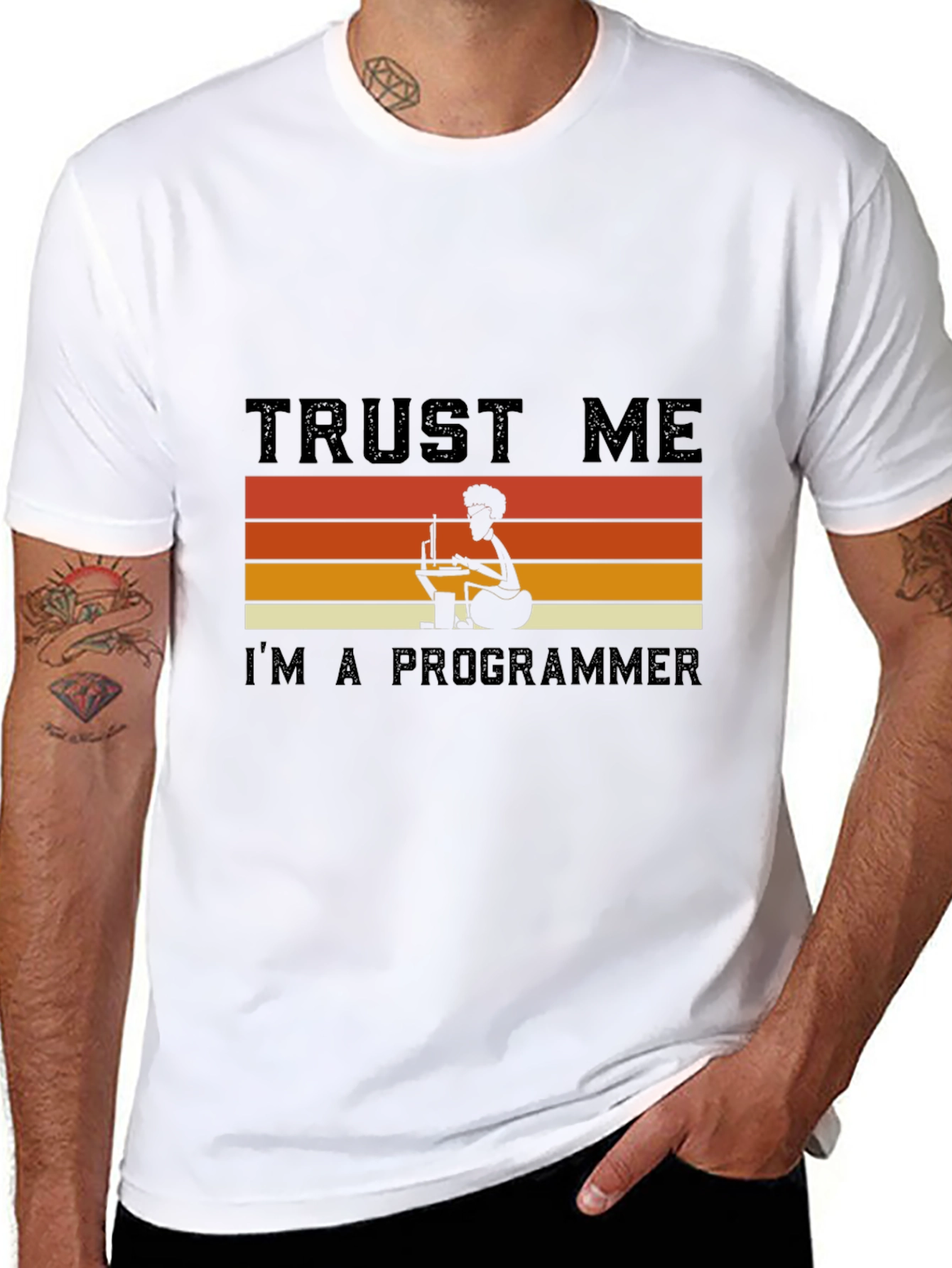Trust Me Im a Programmer Retro Style Black T-Shirt