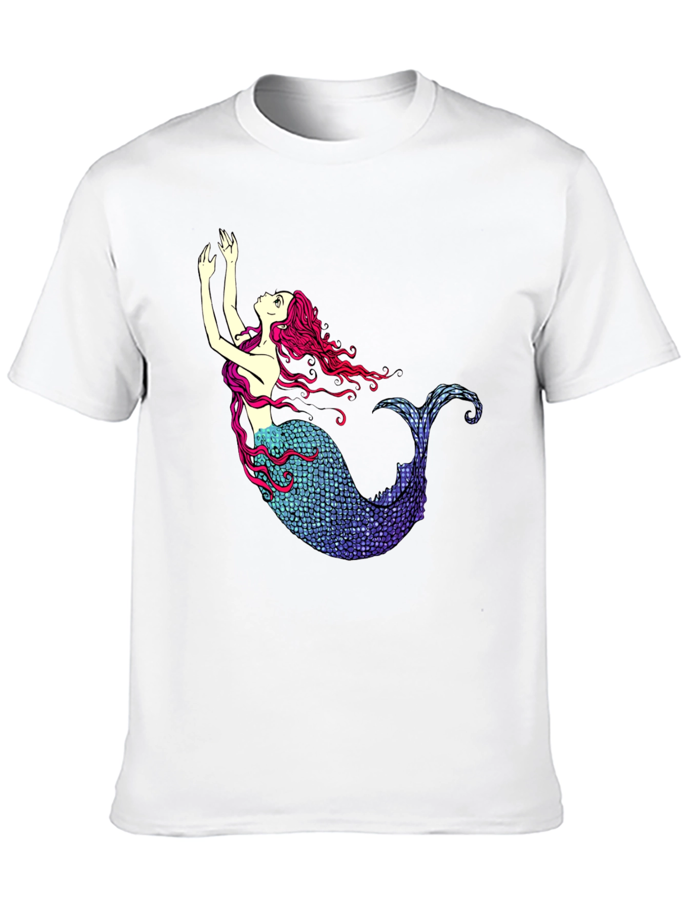 Mermaid Graphic Tee - Black Cotton T-Shirt