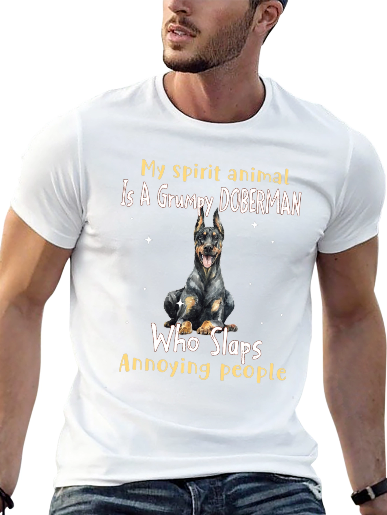 Grumpy Doberman Spirit Animal T-Shirt