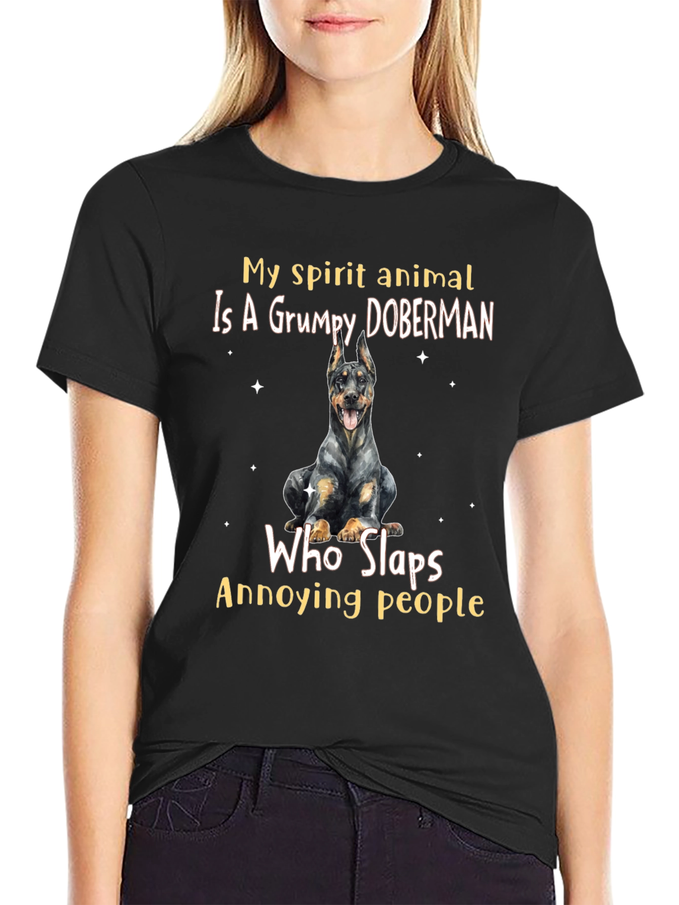 Grumpy Doberman Spirit Animal T-Shirt