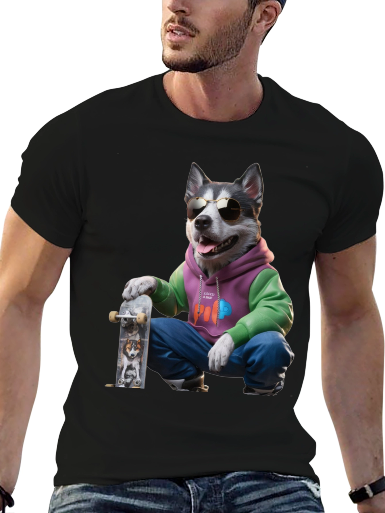 Cool Husky Skater T-Shirt