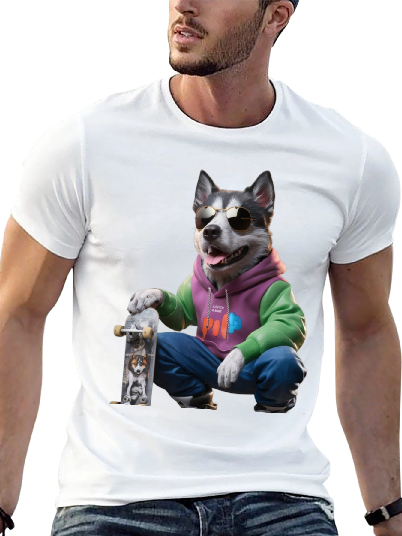 Cool Husky Skater T-Shirt