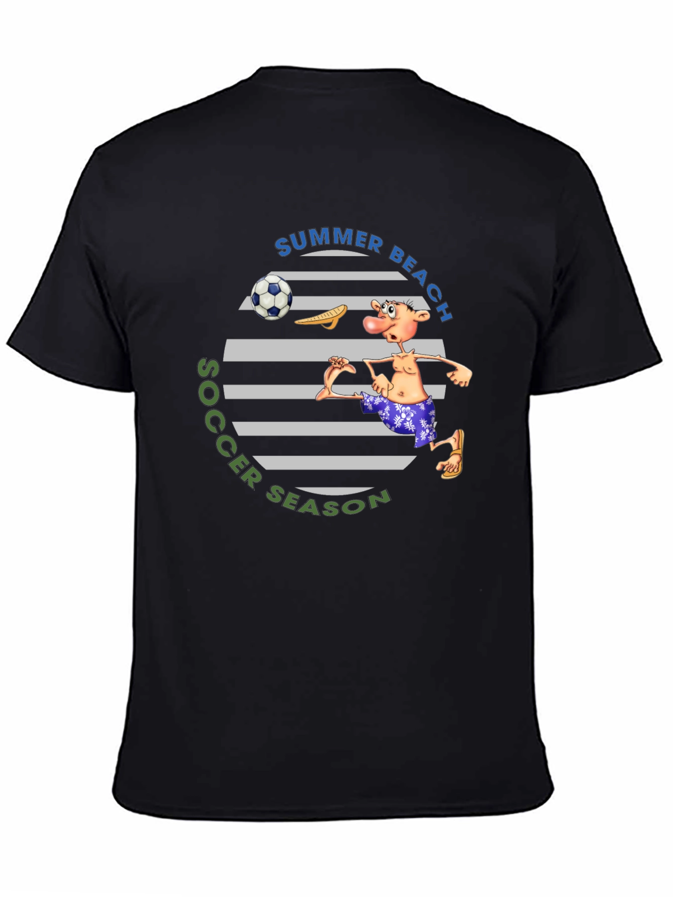 Summer Beach Soccer Season T-Shirt - Funny Cartoon Tee