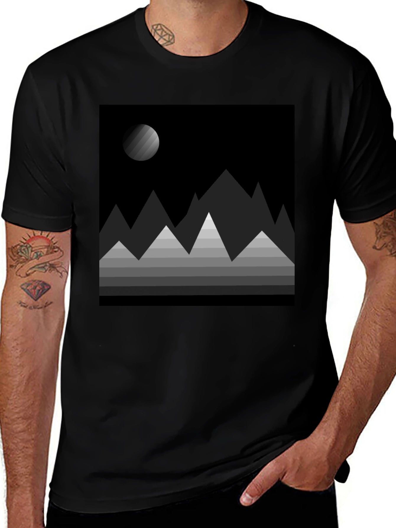 Abstract Mountainscape Graphic Tee
