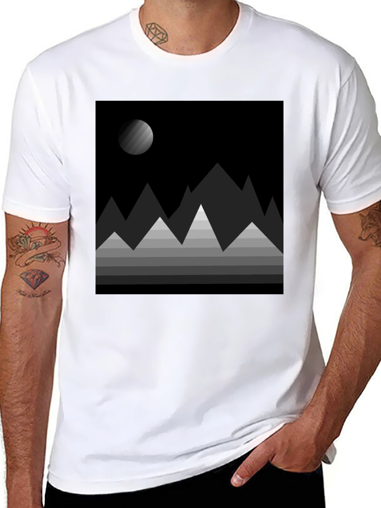 Abstract Mountainscape Graphic Tee