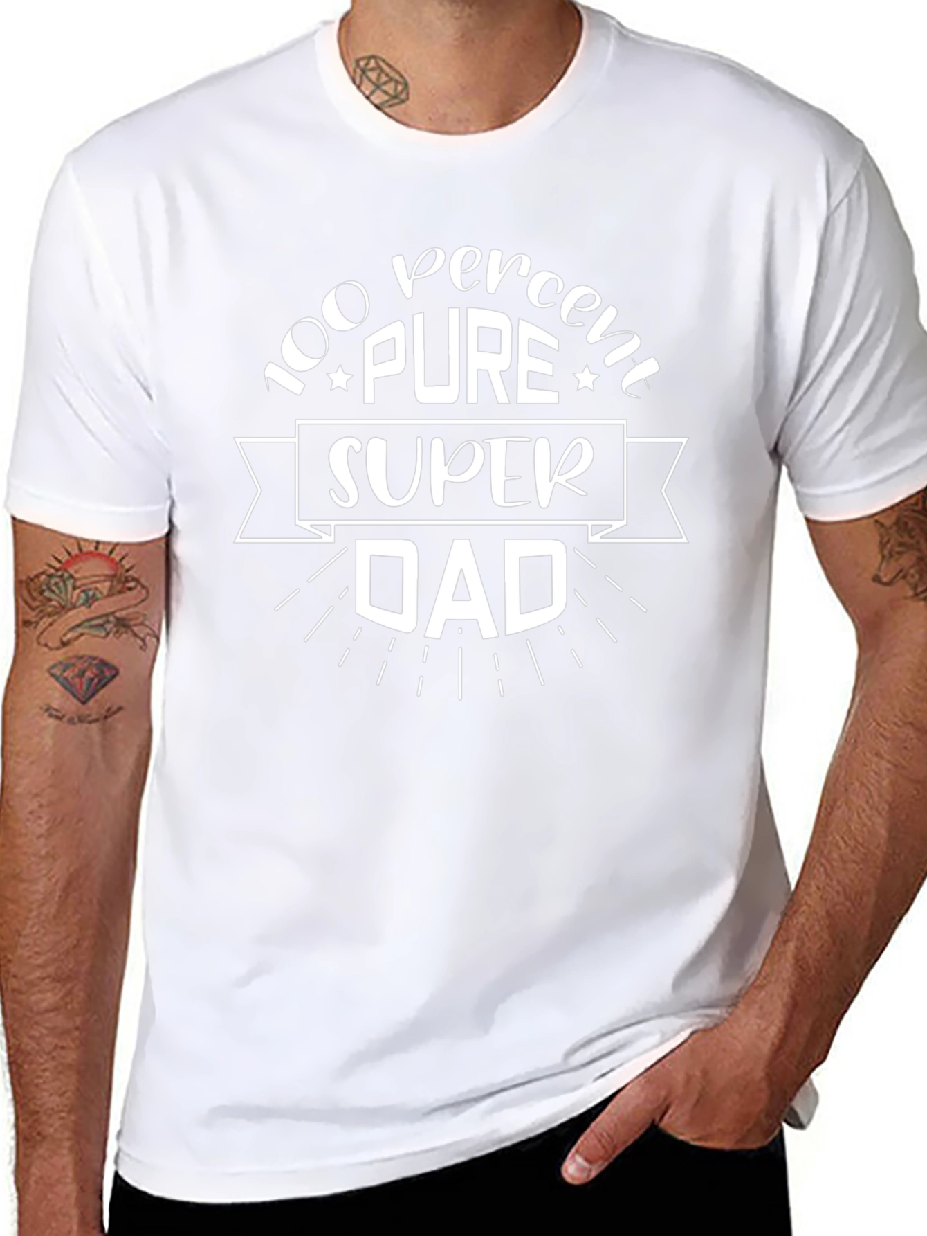 100% Pure Super Dad Black T-Shirt
