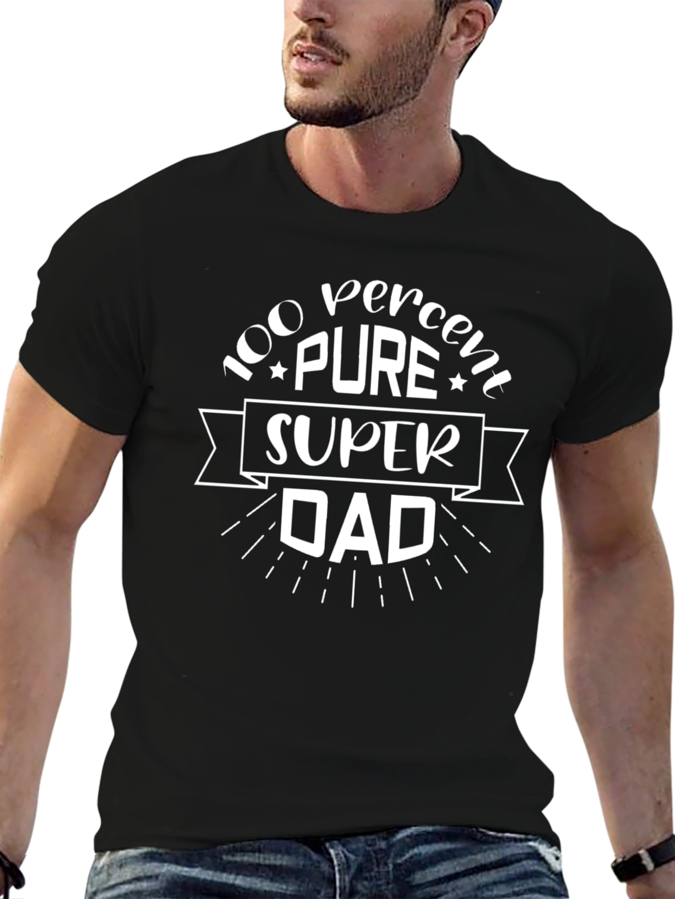 100% Pure Super Dad Black T-Shirt