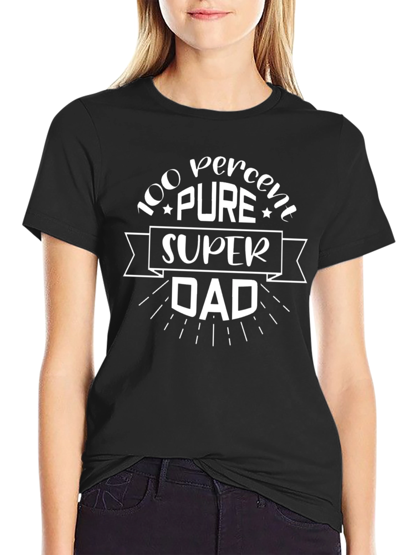 100% Pure Super Dad Black T-Shirt