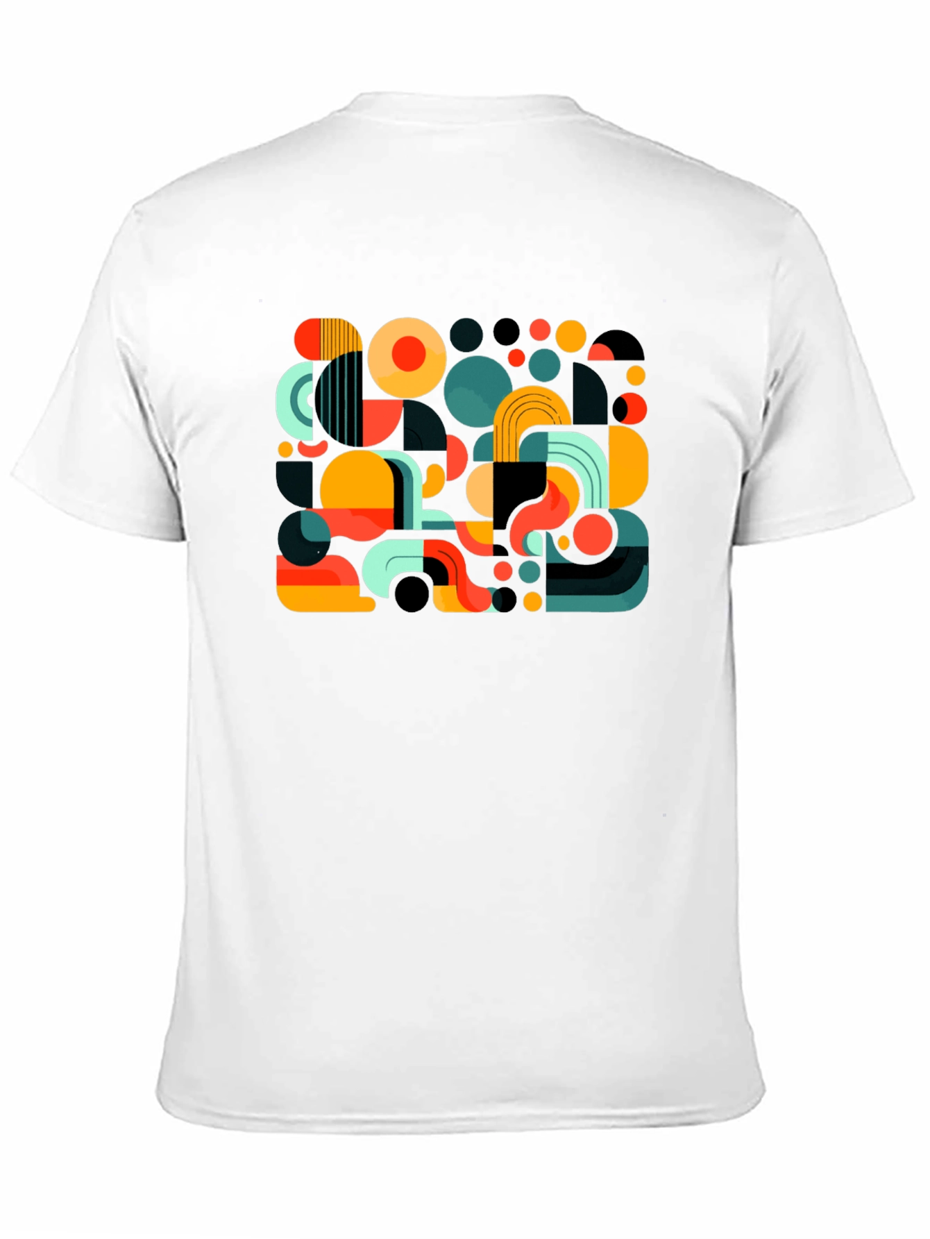 Abstract Geometric Print Mens Black T-Shirt