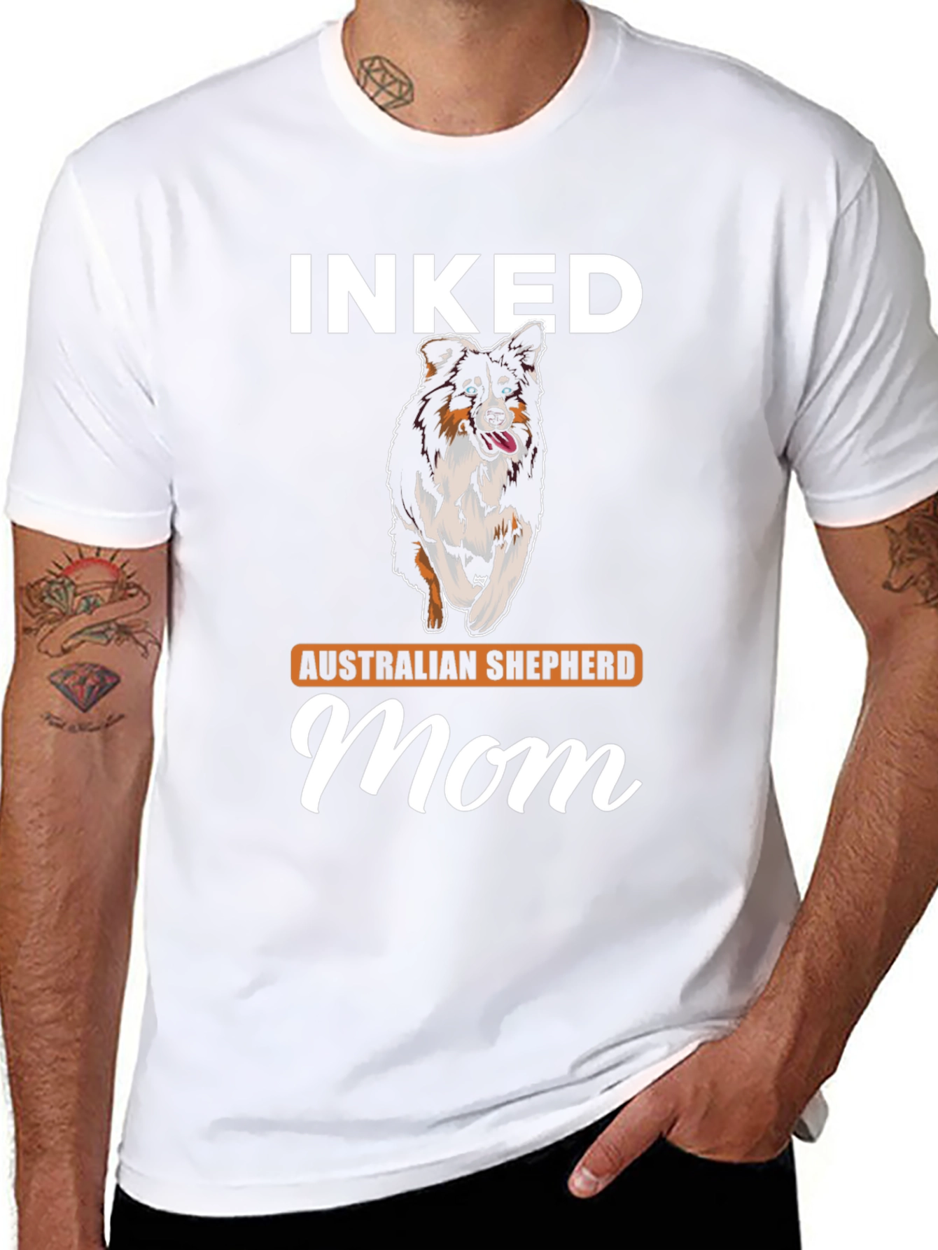 Inked Australian Shepherd Mom T-Shirt