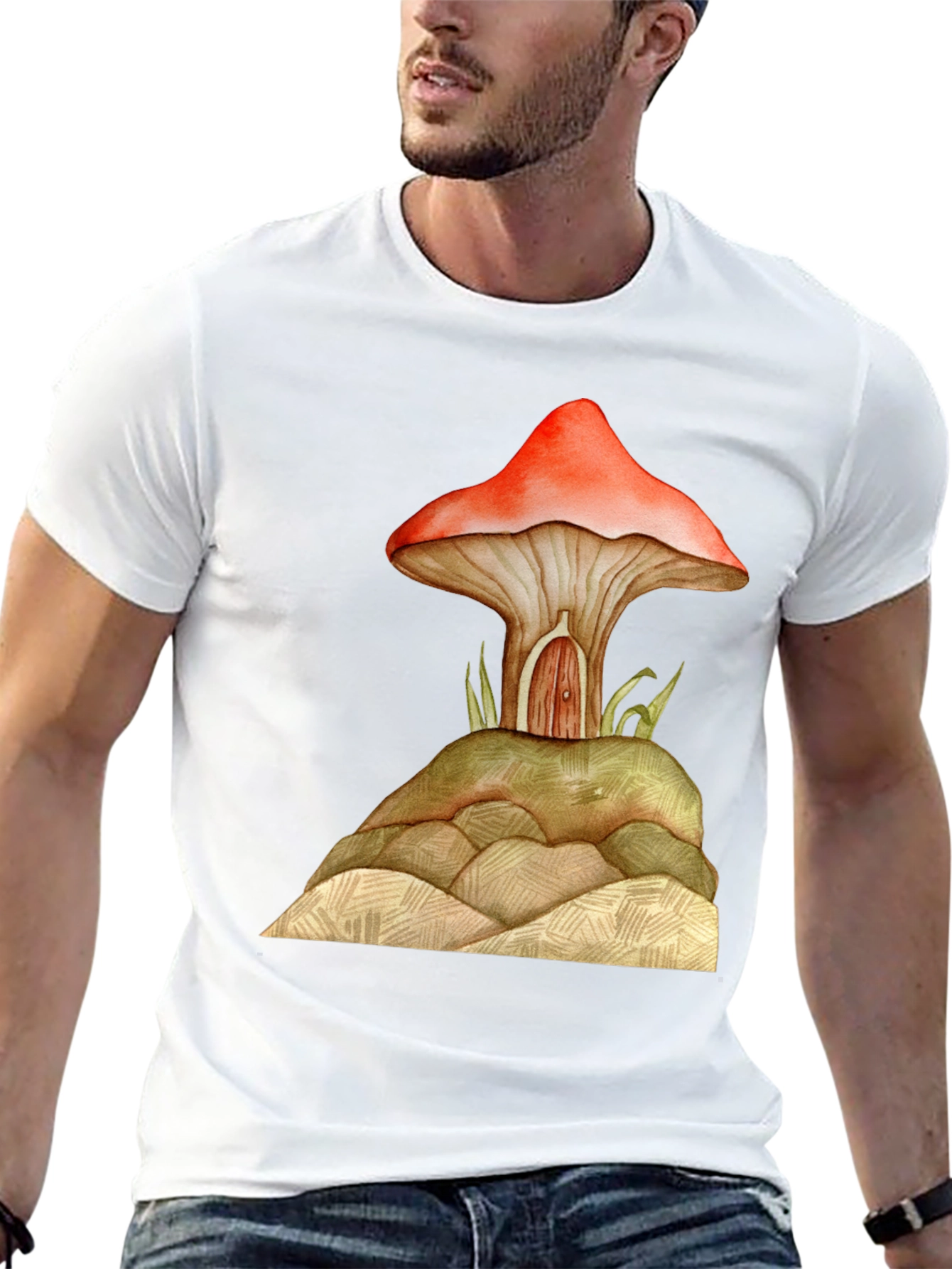Mushroom House Graphic Tee - Unique Design