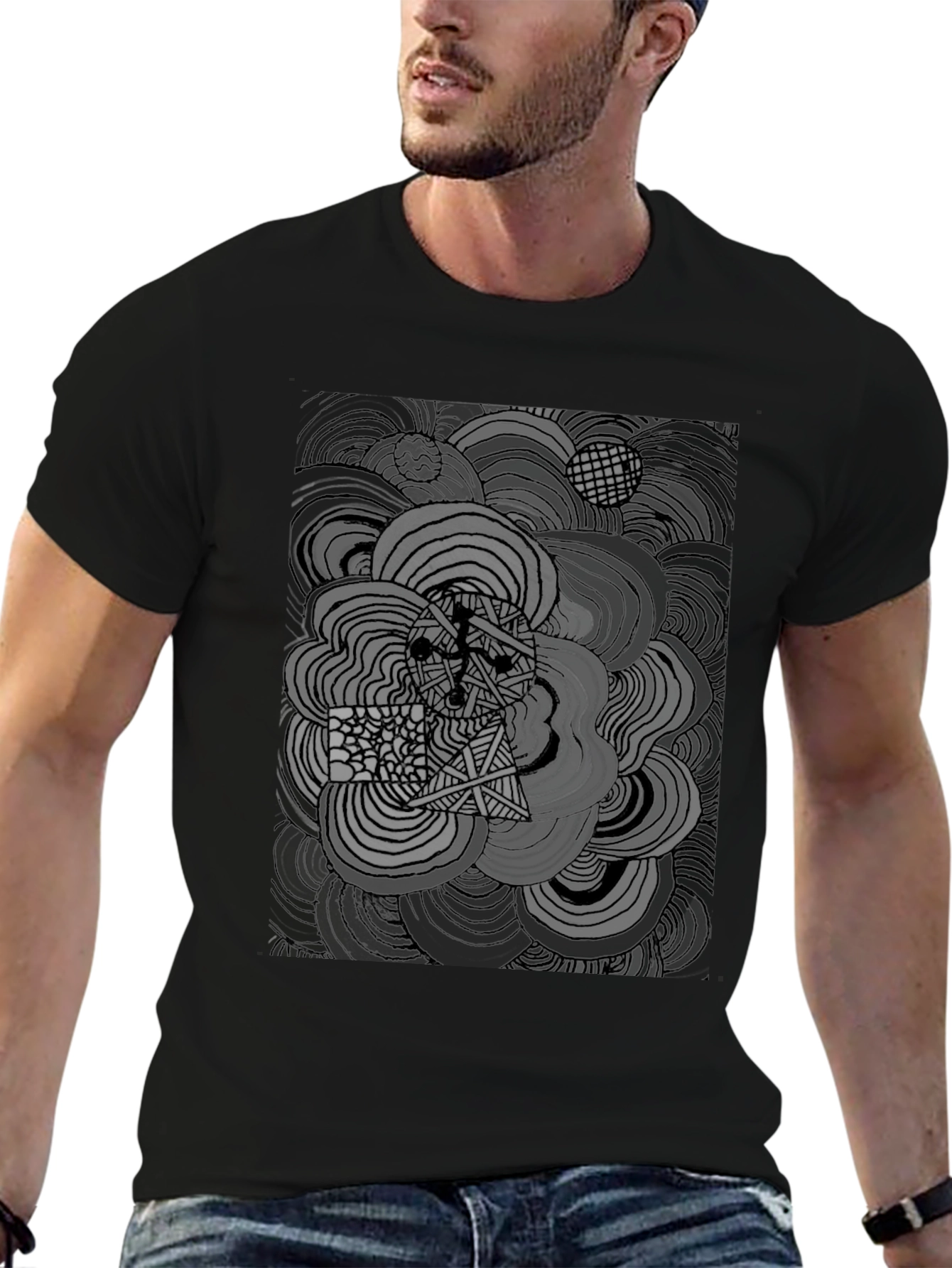 Abstract Art Black T-Shirt
