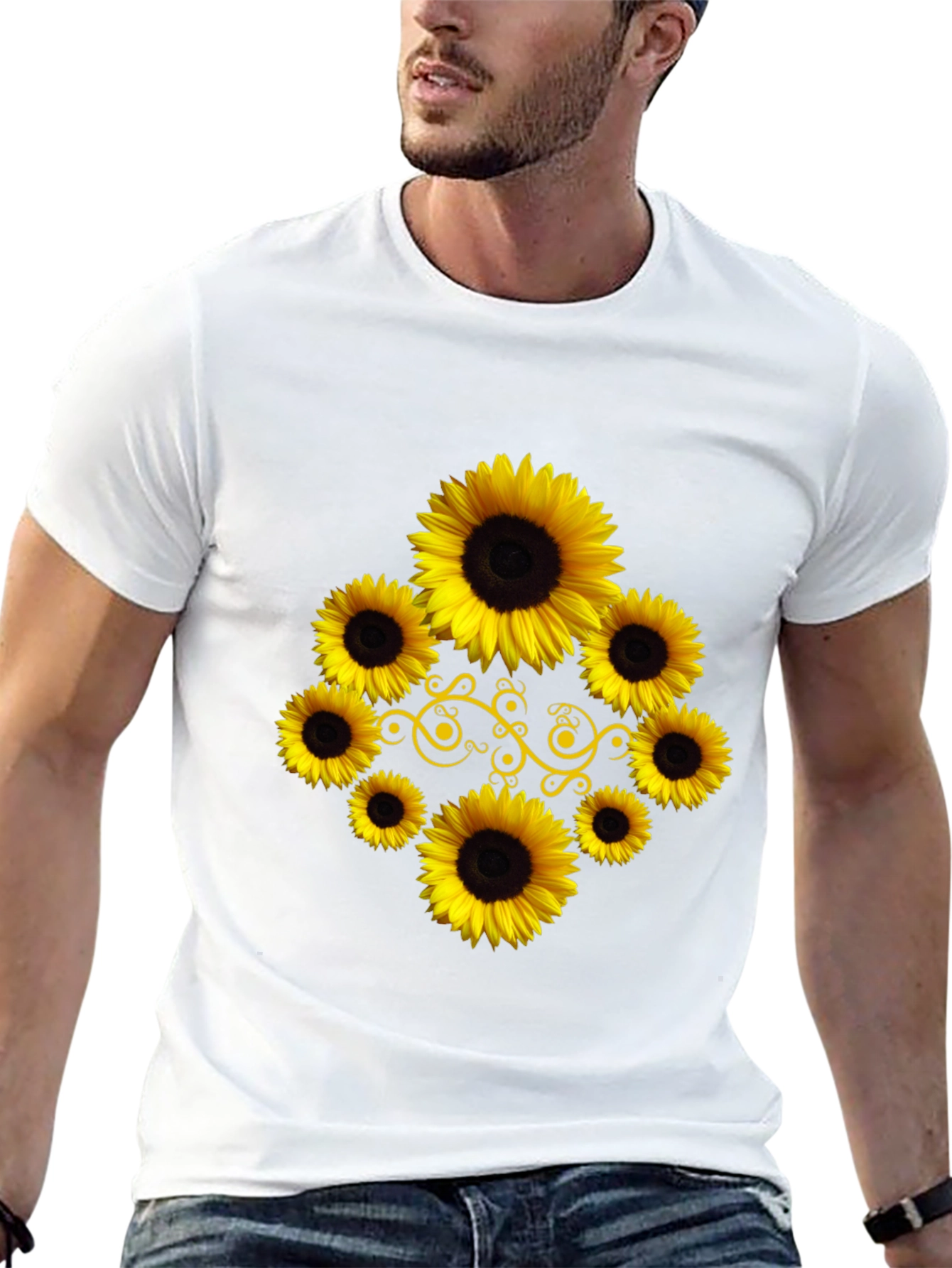 Sunflower Graphic Black T-Shirt