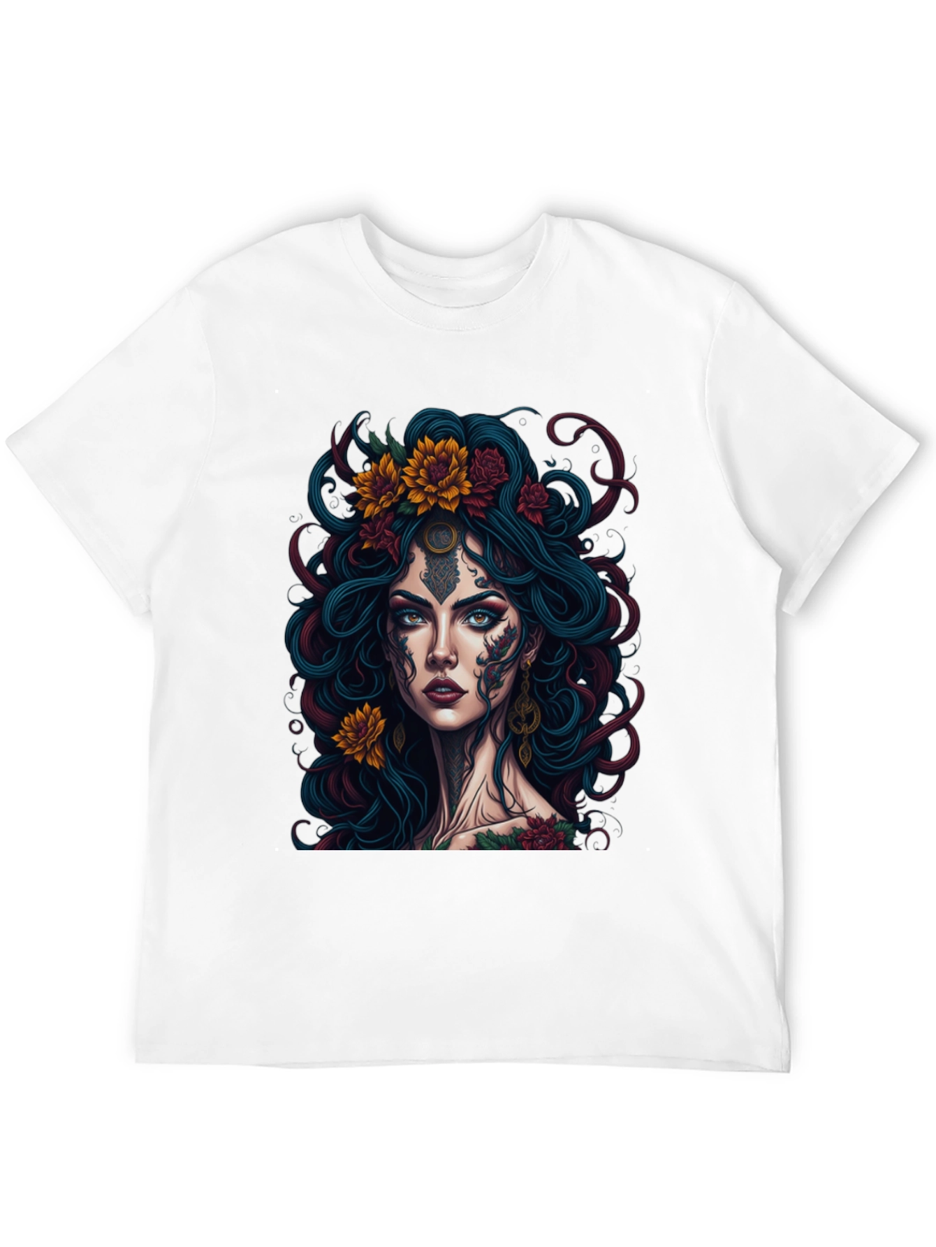 Mystic Floral Tattoo Graphic Tee