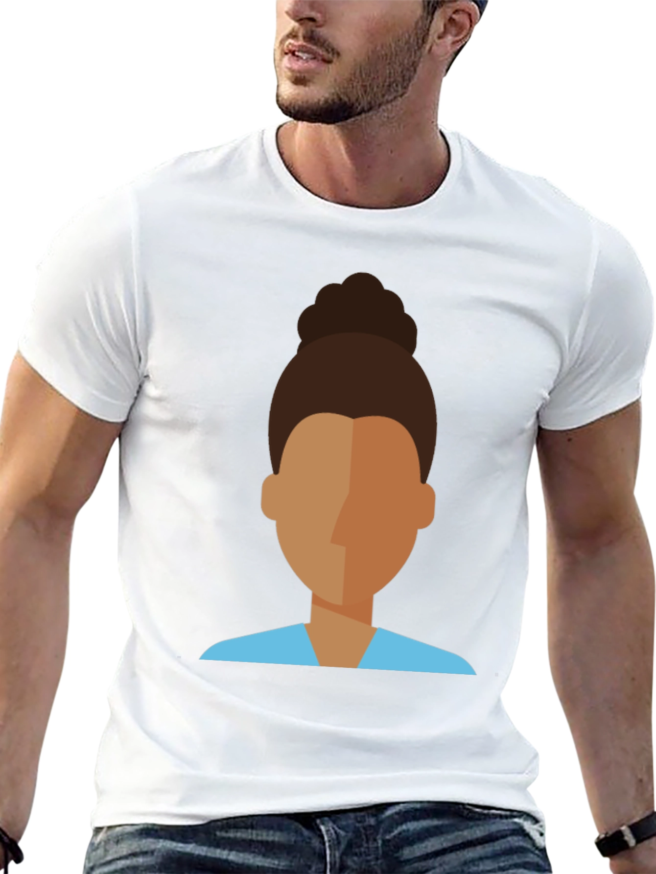 Modern Faceless Woman Graphic Tee - Unisex Black T-Shirt