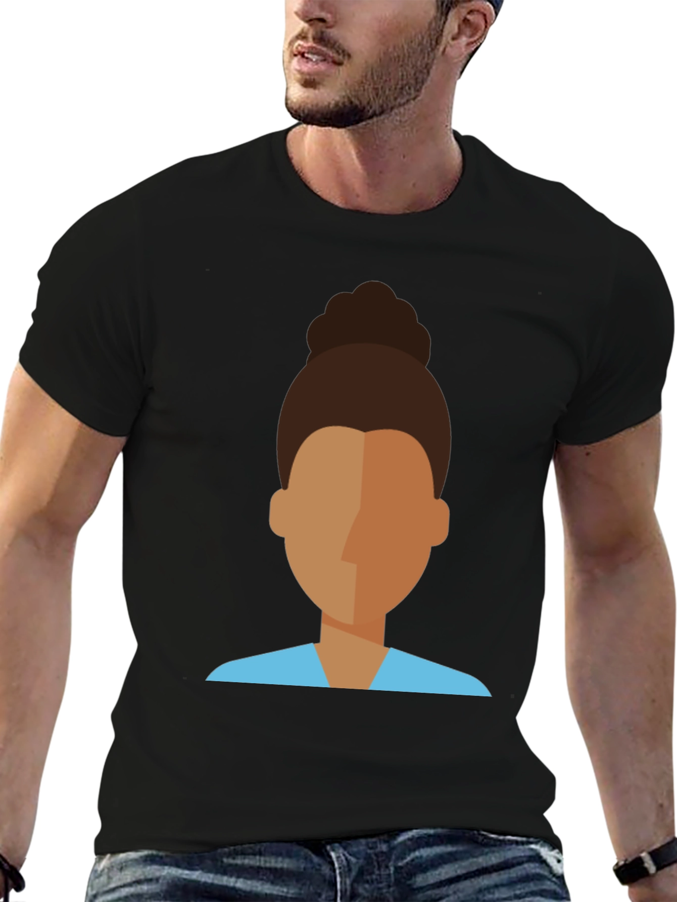 Modern Faceless Woman Graphic Tee - Unisex Black T-Shirt