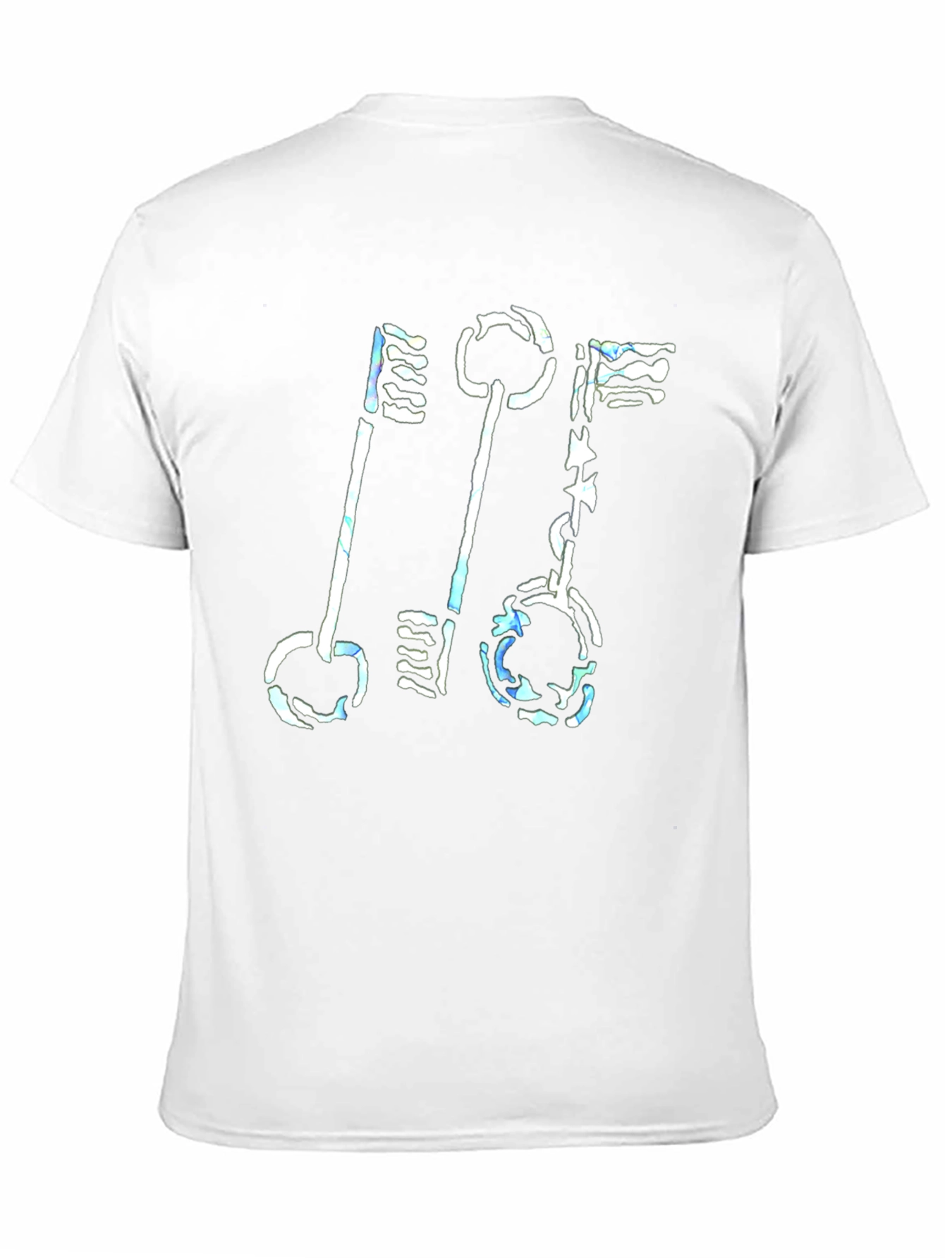 Abstract Keys Graphic Print Black T-Shirt