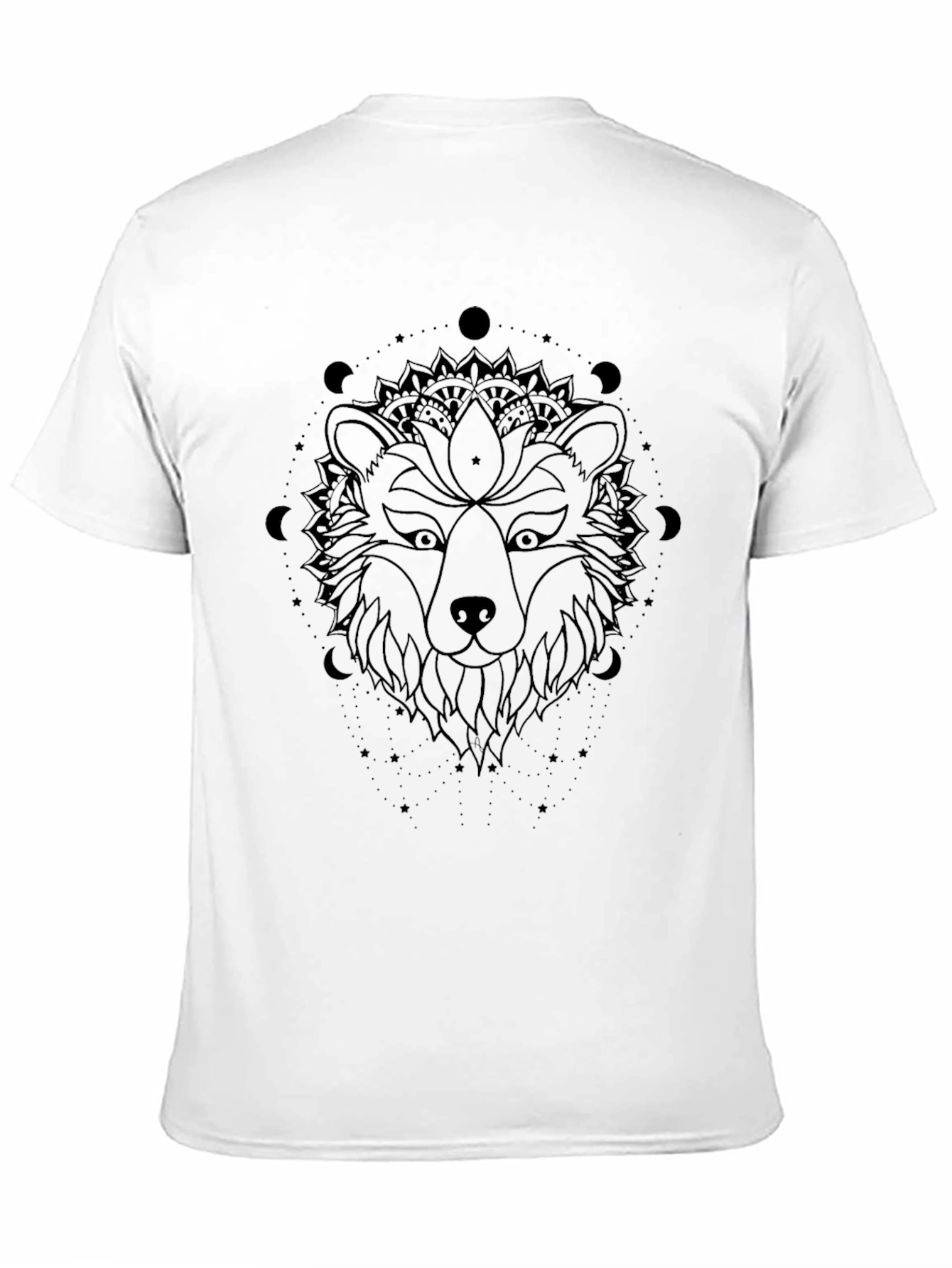 Mystic Bear Graphic Tee - Black Cotton Blend