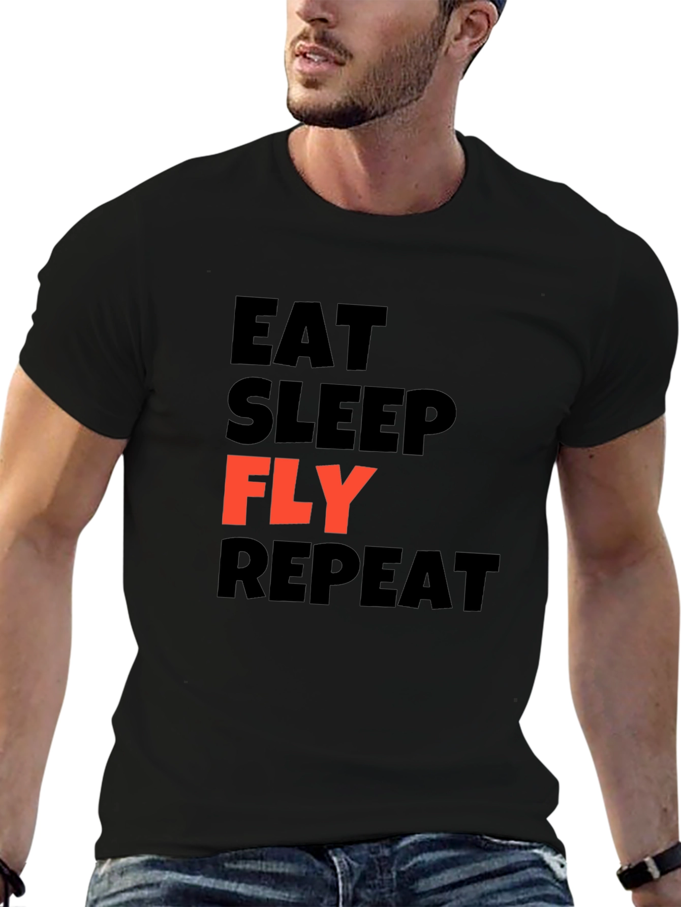 Eat Sleep Fly Repeat Graphic T-Shirt