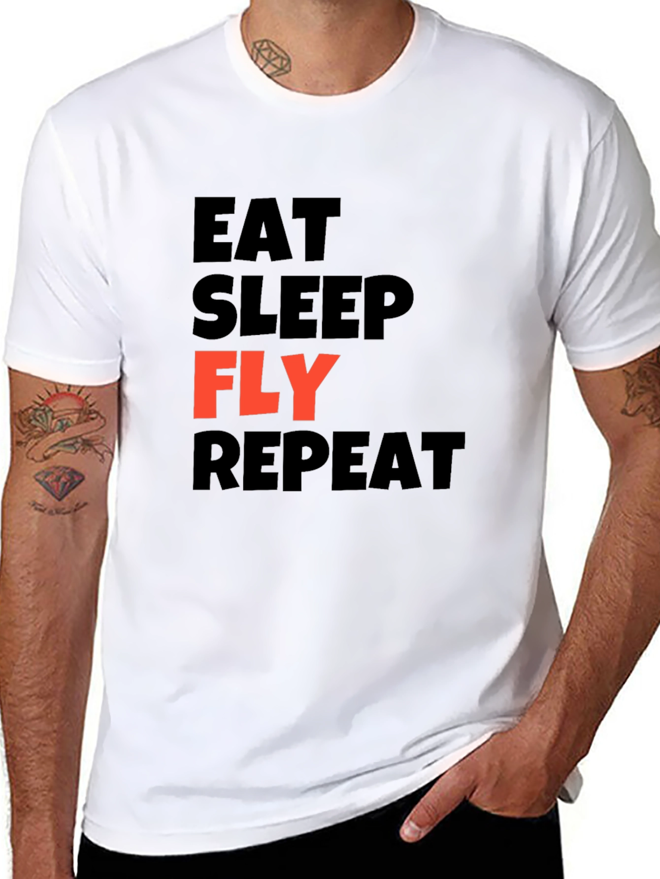 Eat Sleep Fly Repeat Graphic T-Shirt