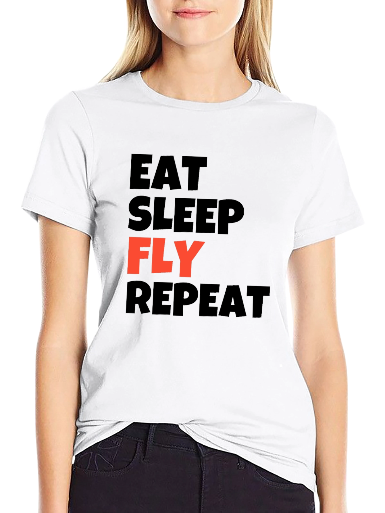 Eat Sleep Fly Repeat Graphic T-Shirt