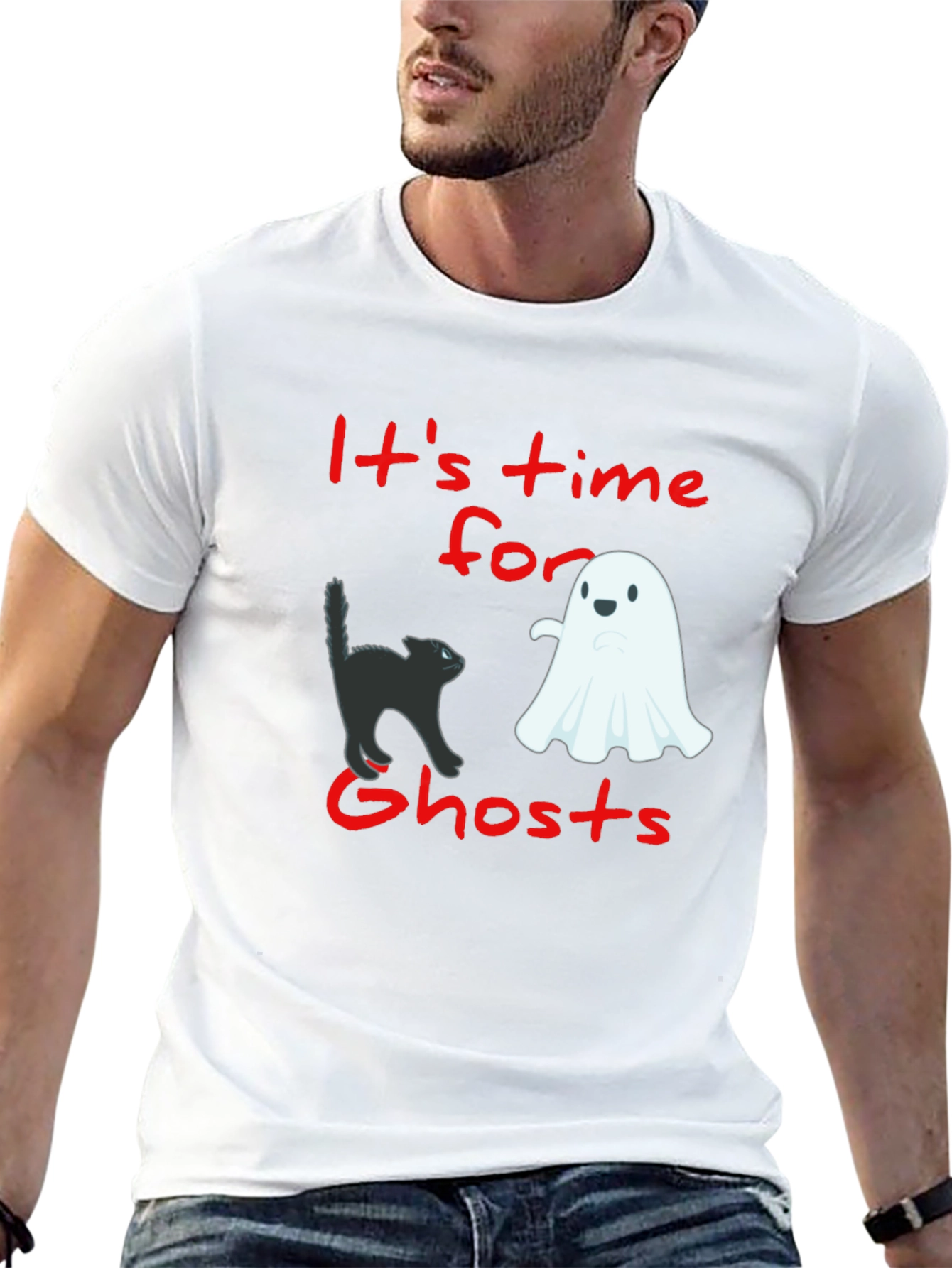 Its Time for Ghosts Black Graphic Tee