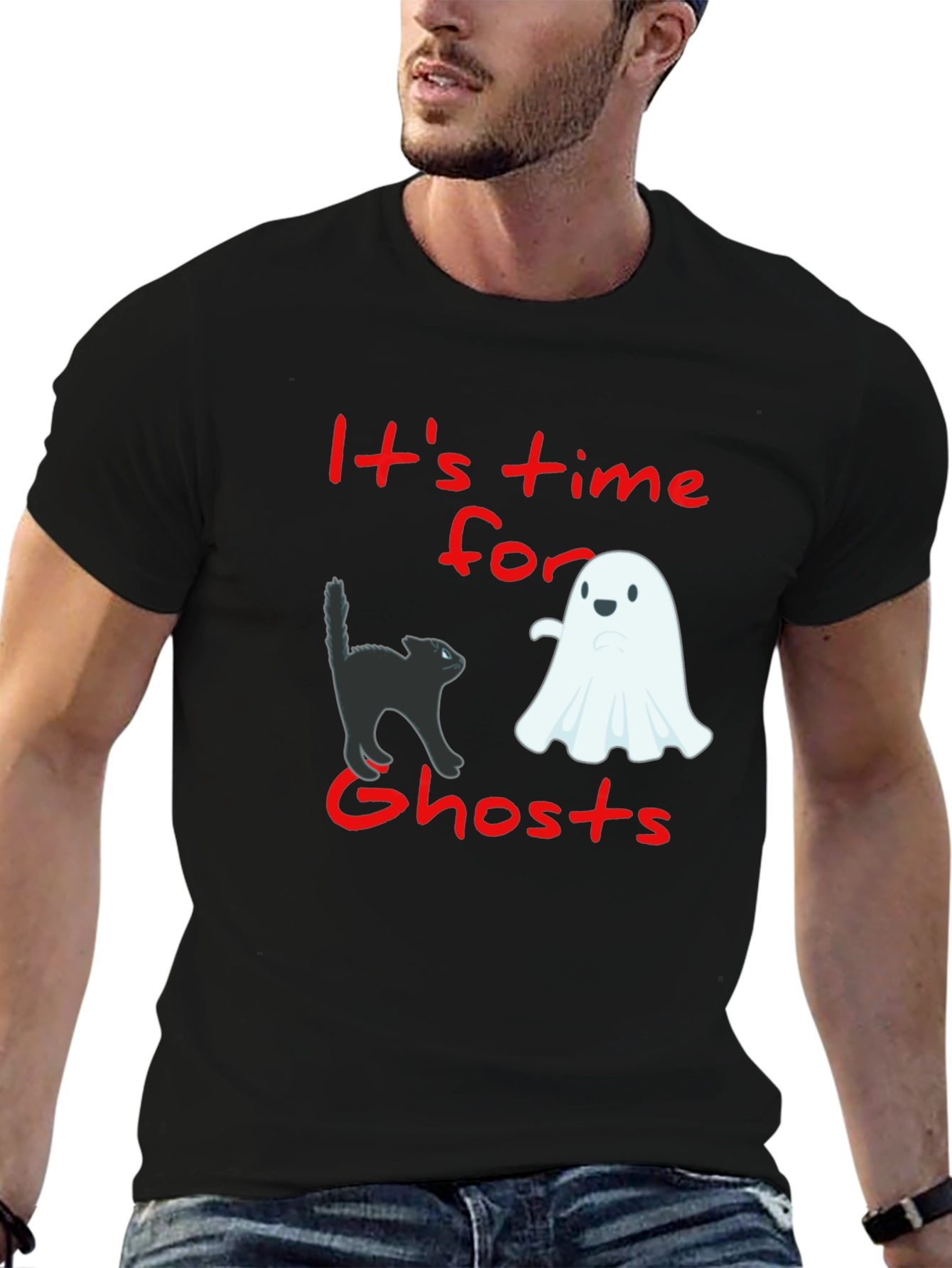 Its Time for Ghosts Black Graphic Tee