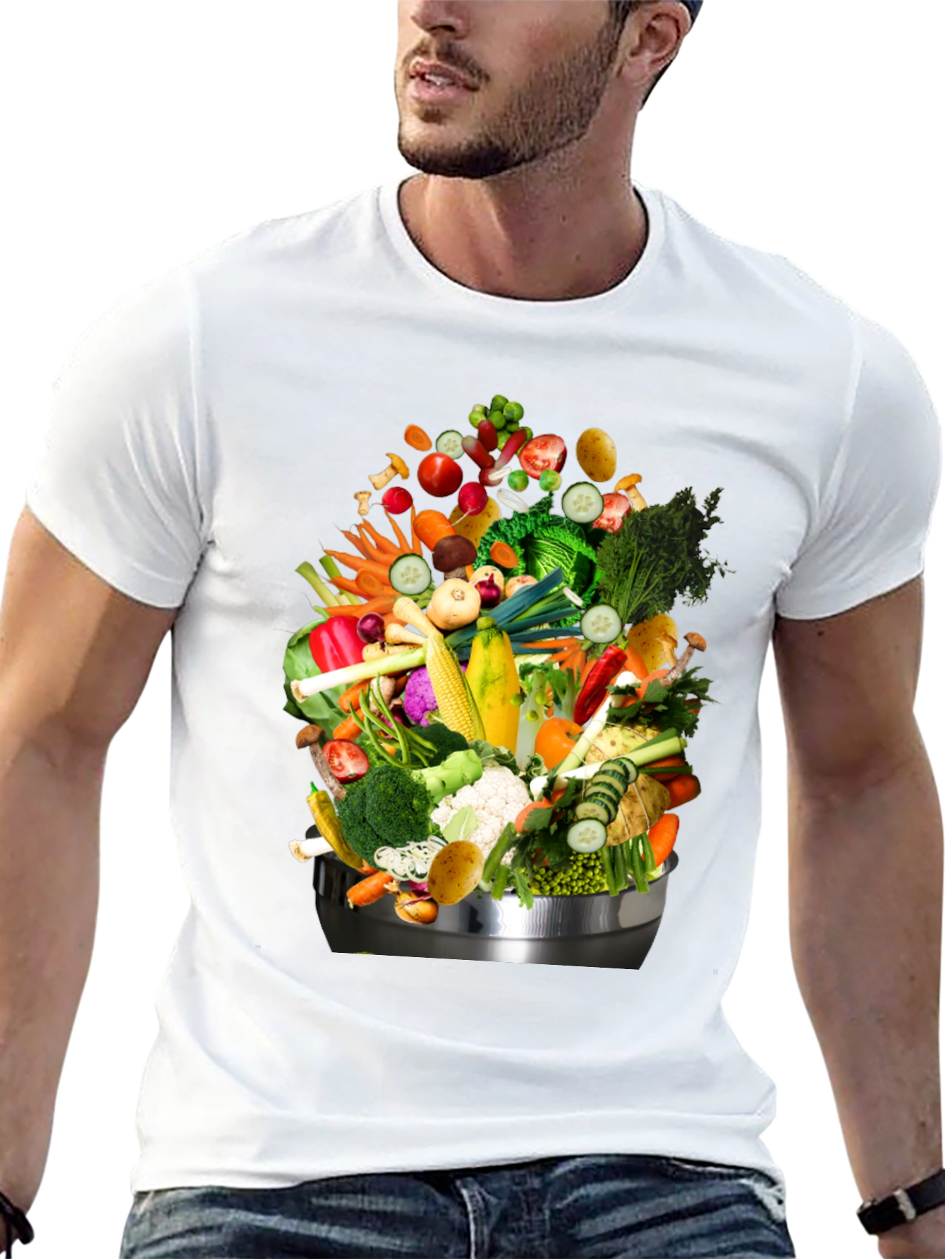 Vegetable Bowl Graphic Tee - Funny Food T-Shirt