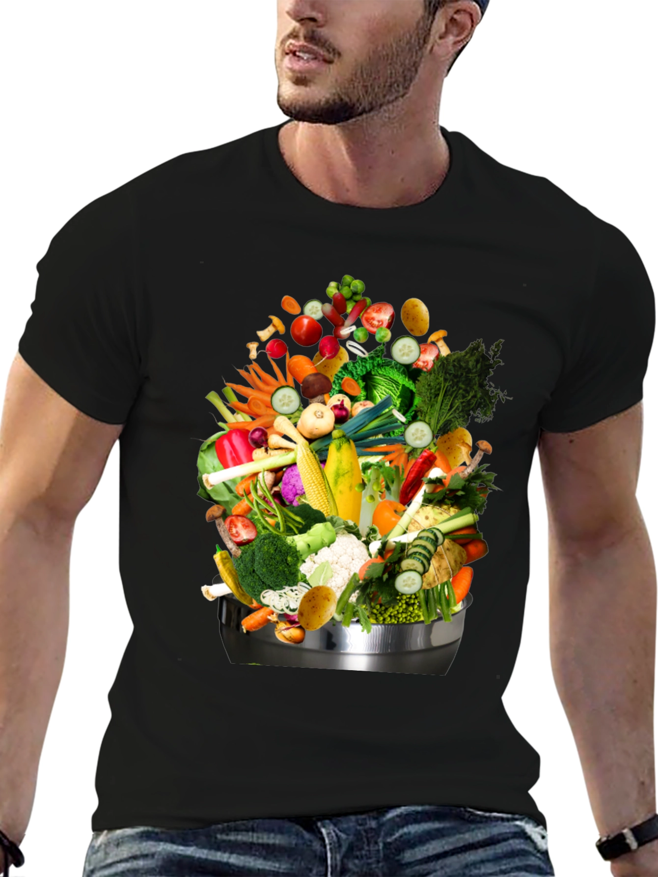 Vegetable Bowl Graphic Tee - Funny Food T-Shirt