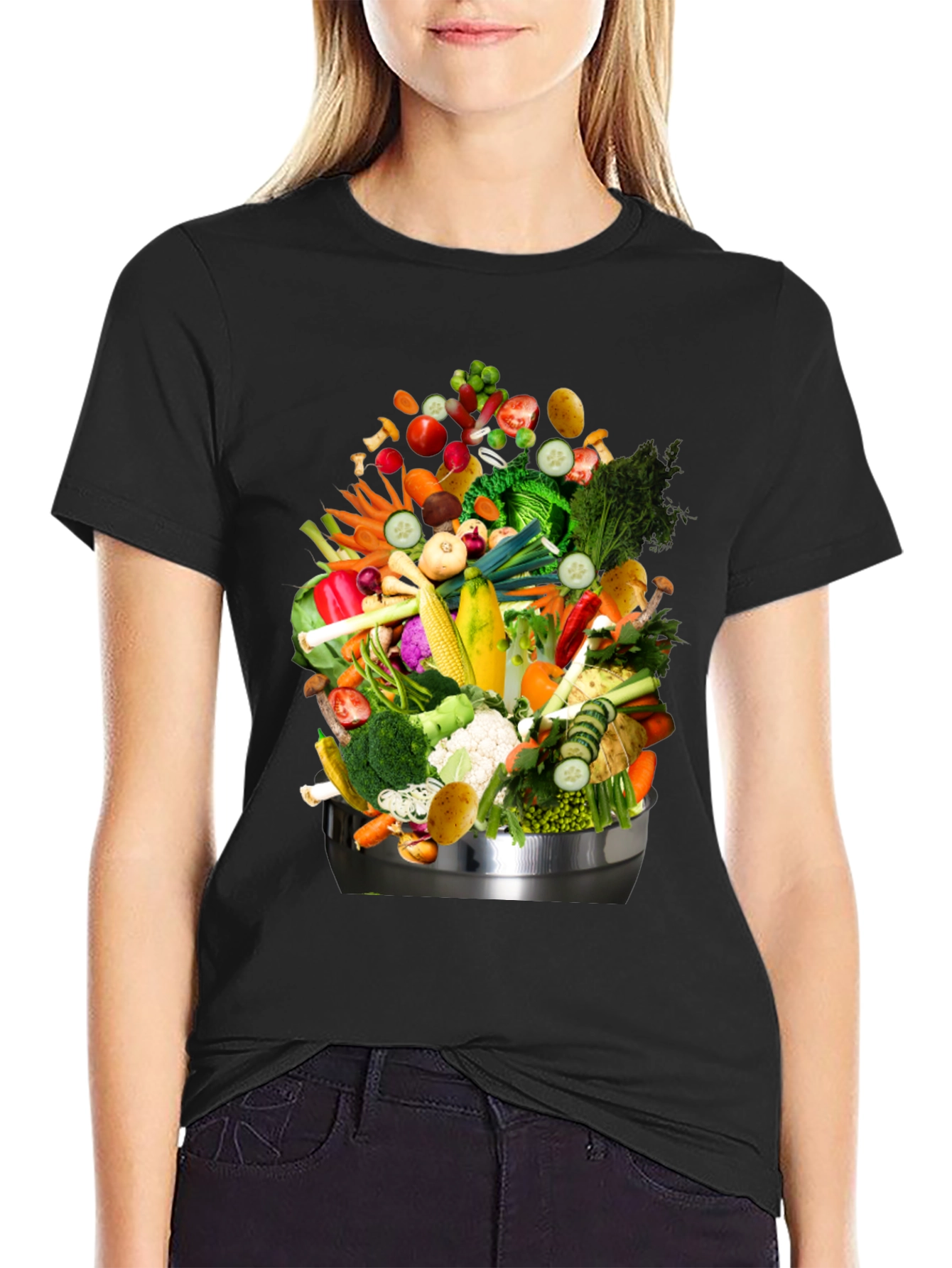 Vegetable Bowl Graphic Tee - Funny Food T-Shirt