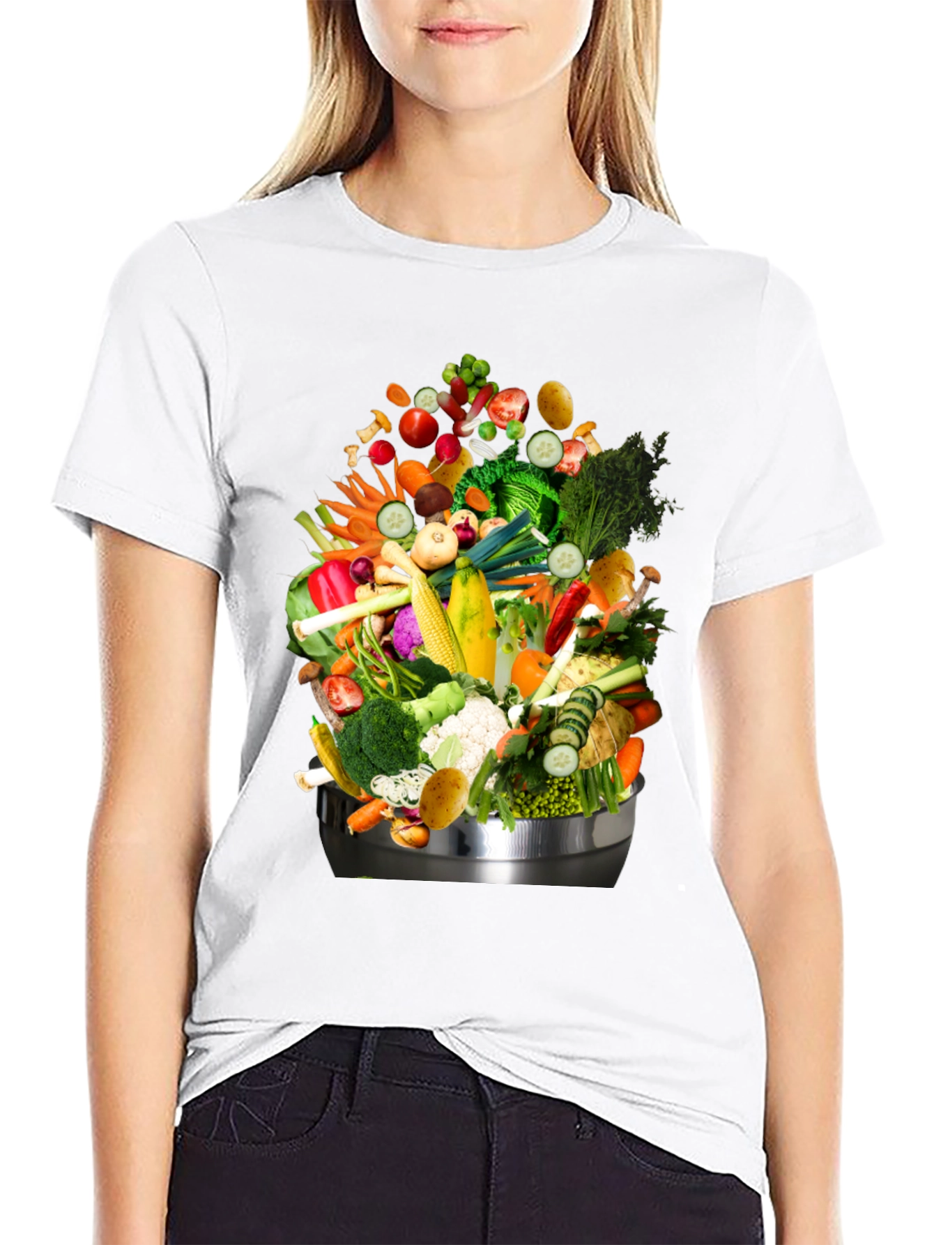 Vegetable Bowl Graphic Tee - Funny Food T-Shirt