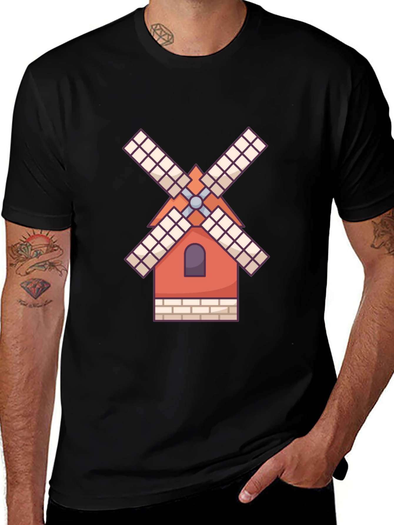 Windmill Graphic Tee - Unique Design