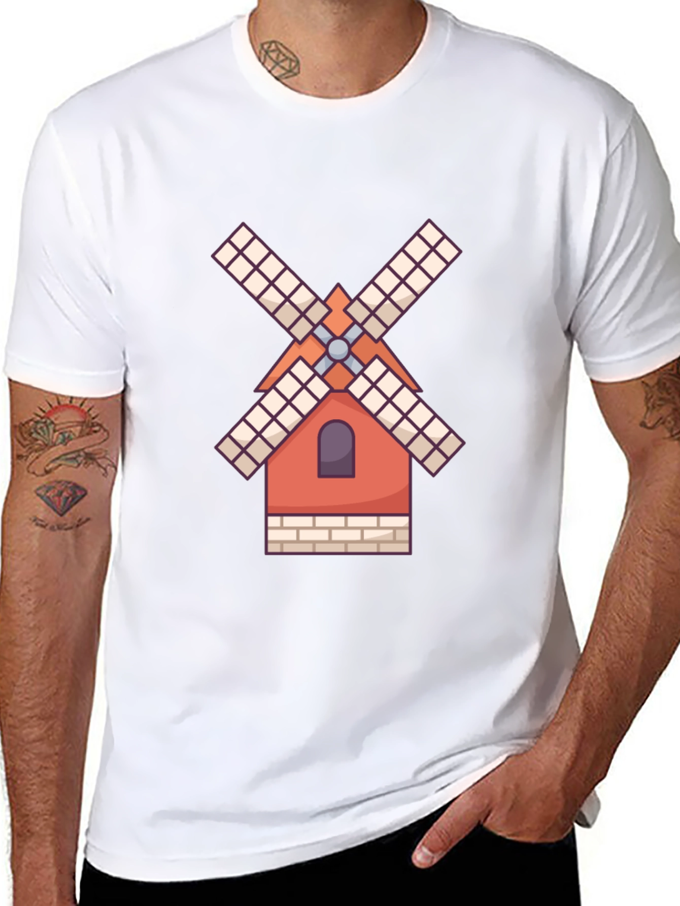 Windmill Graphic Tee - Unique Design