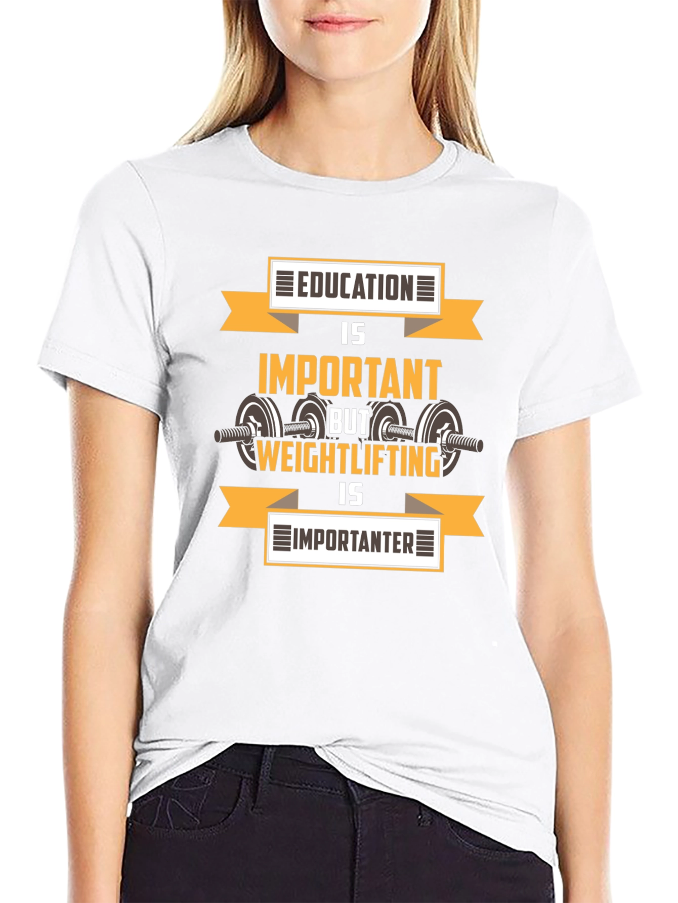 Education vs. Weightlifting Graphic T-Shirt