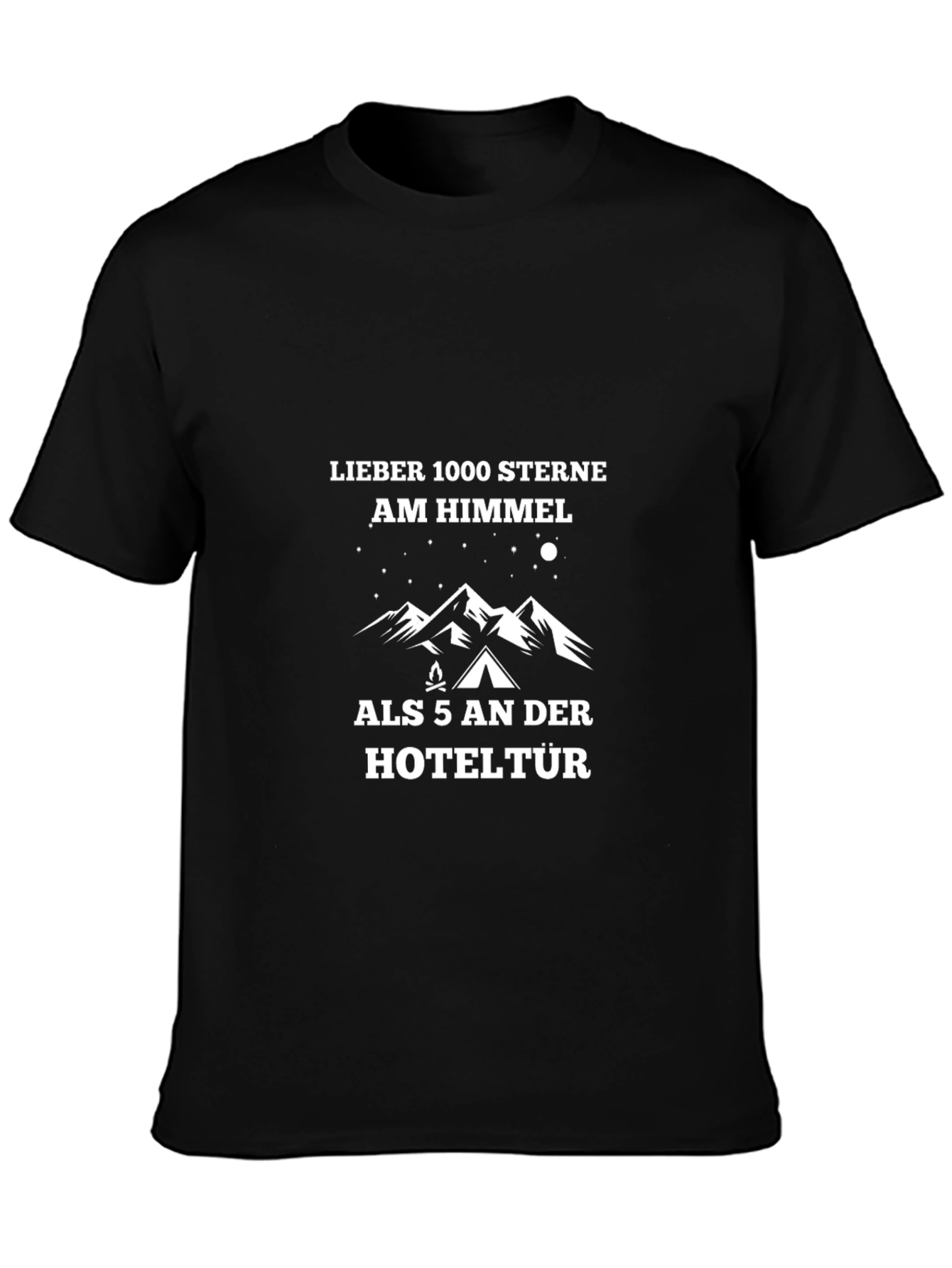 Camping Starry Sky Graphic Tee - German Text
