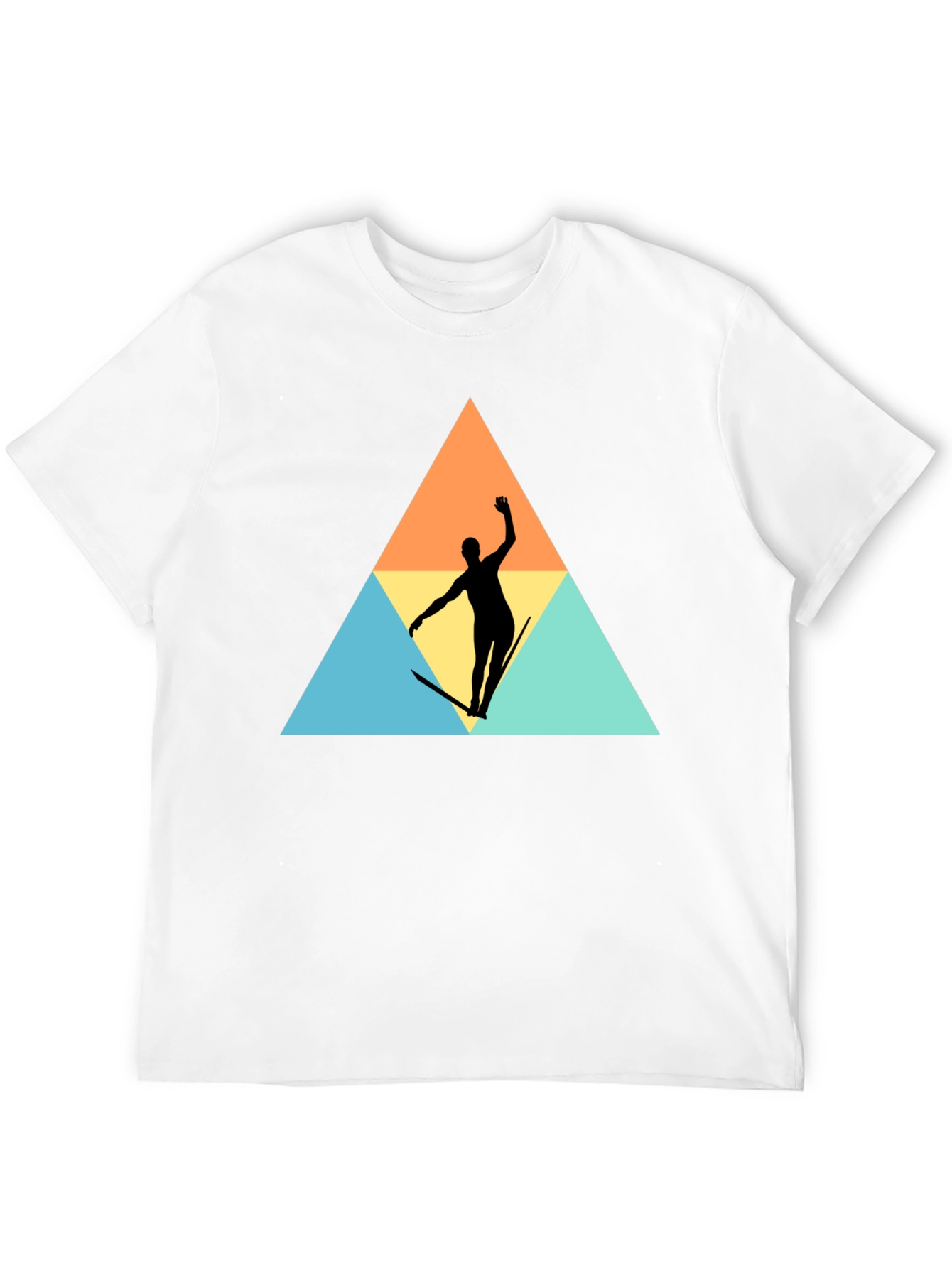 Retro Surfer Silhouette Graphic Tee - Black