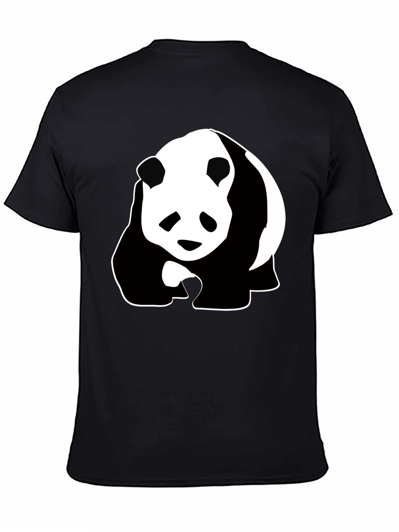 Panda Graphic Tee - Black Cotton T-Shirt