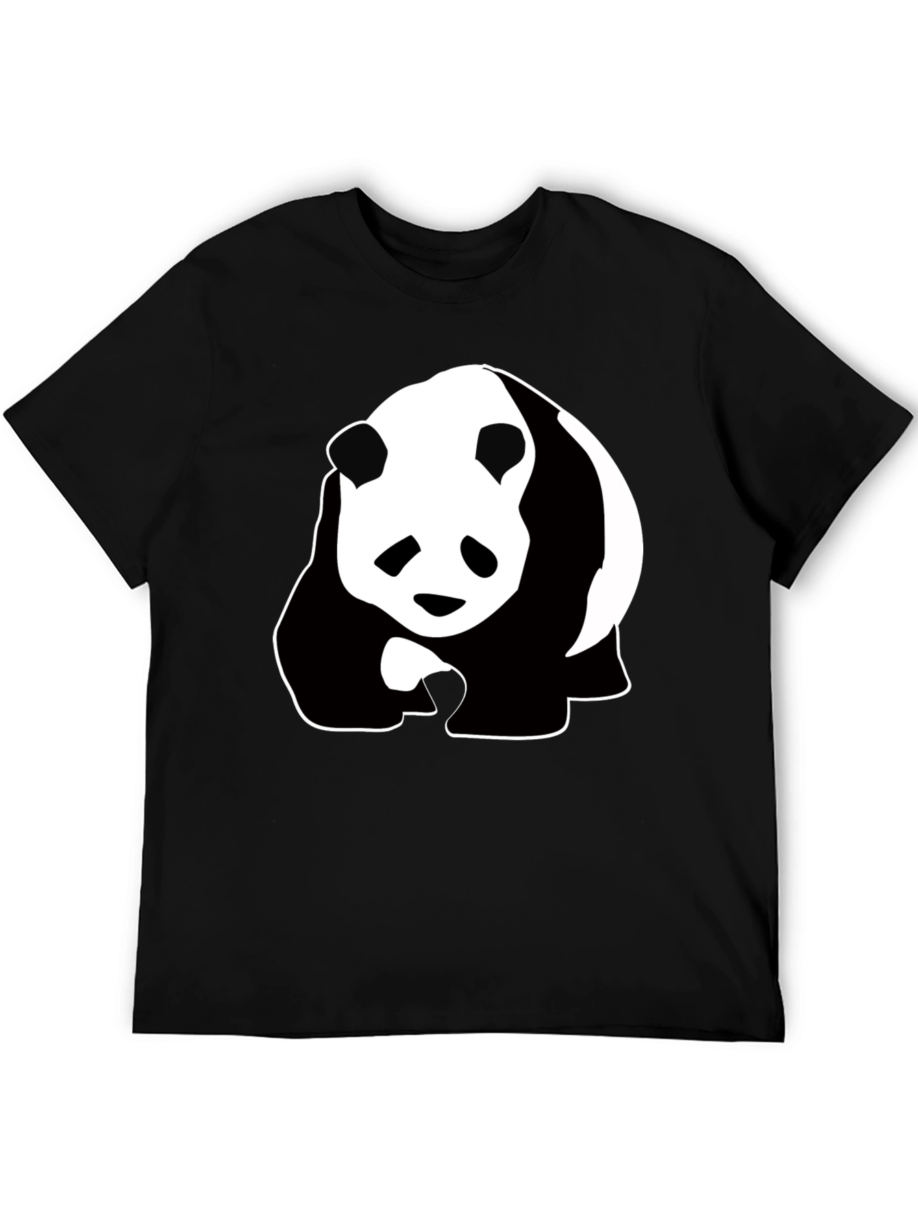 Panda Graphic Tee - Black Cotton T-Shirt