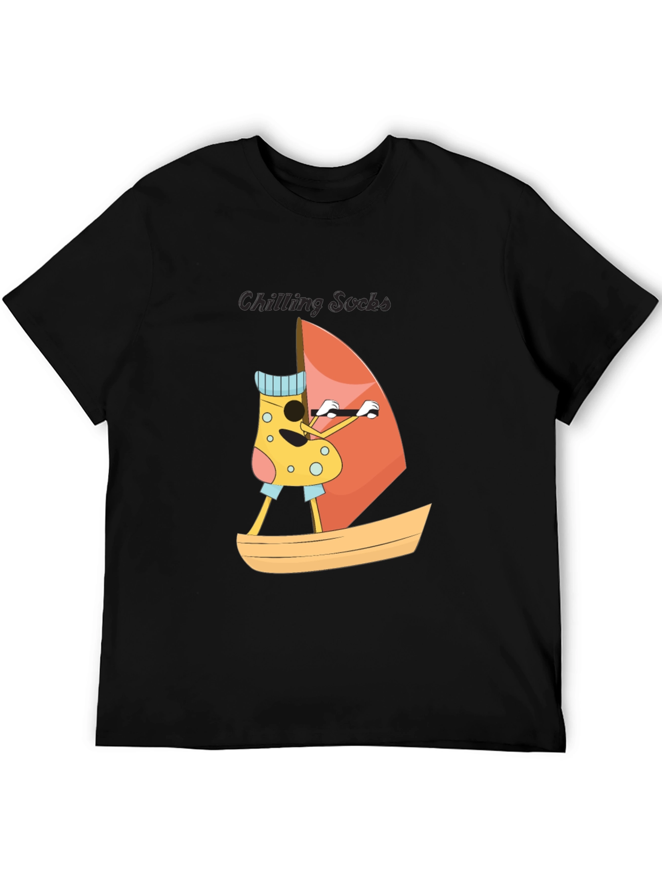 Chilling Socks Black T-Shirt