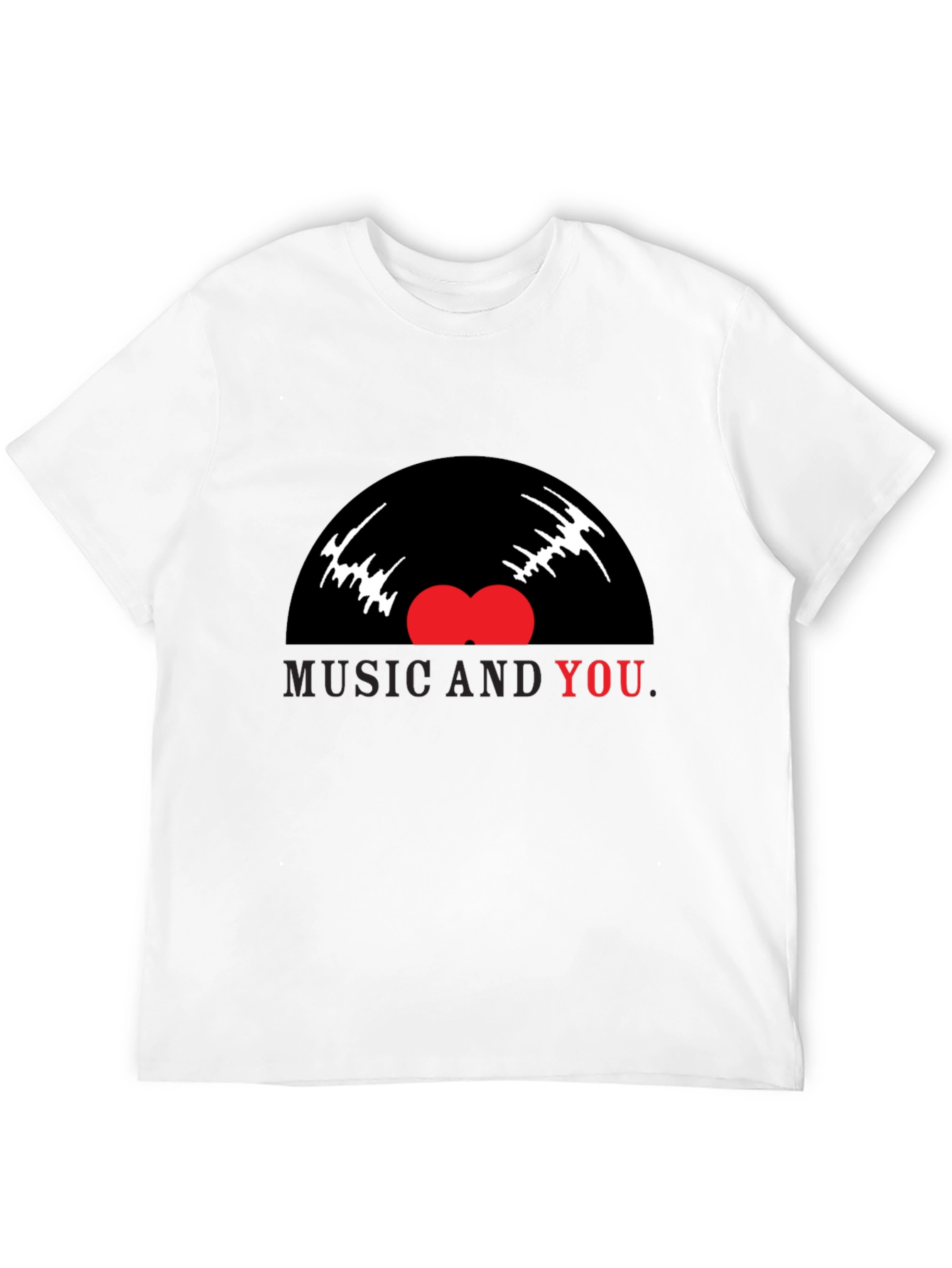 Music and You Graphic Tee - Black Cotton Blend