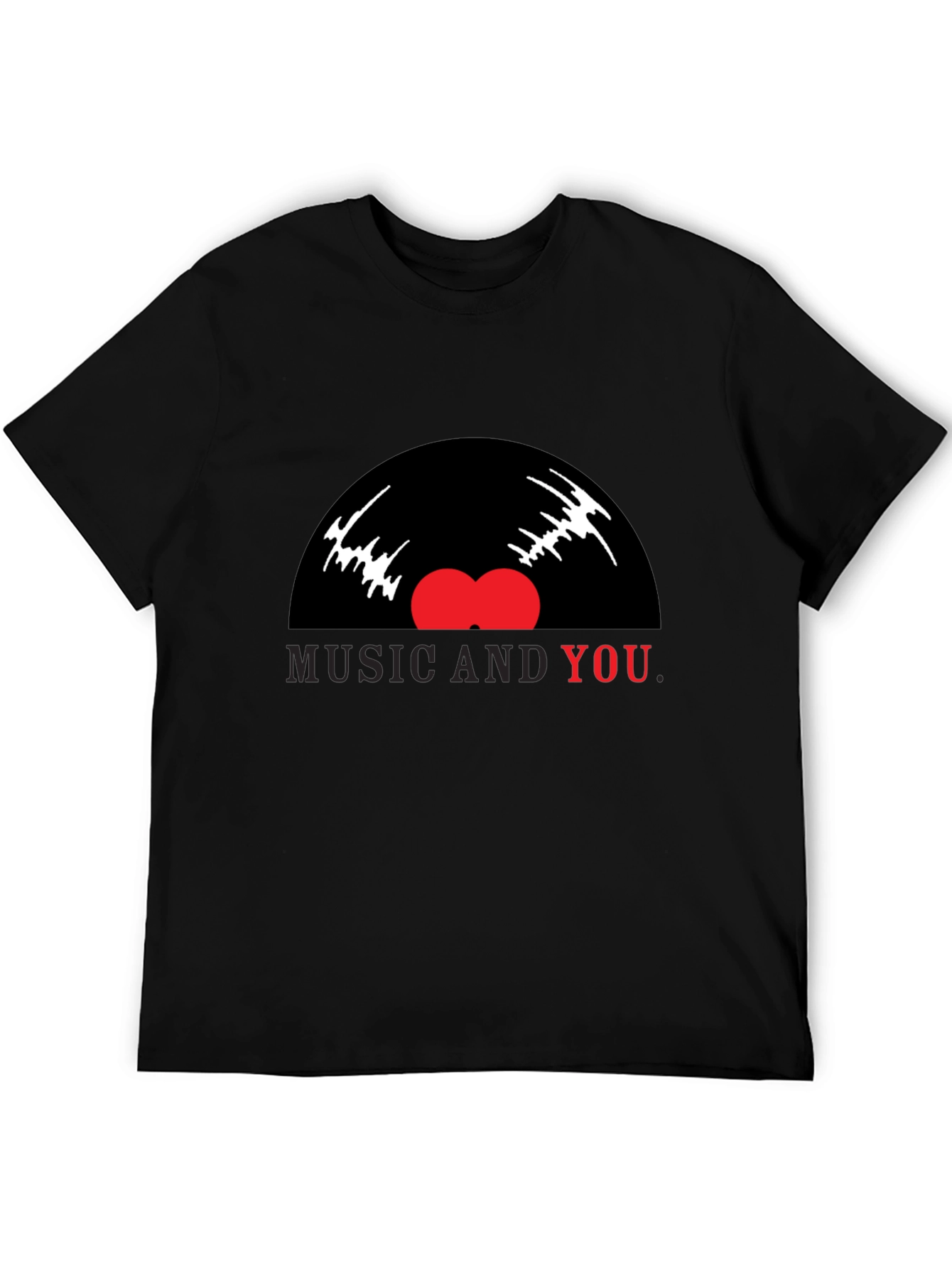 Music and You Graphic Tee - Black Cotton Blend