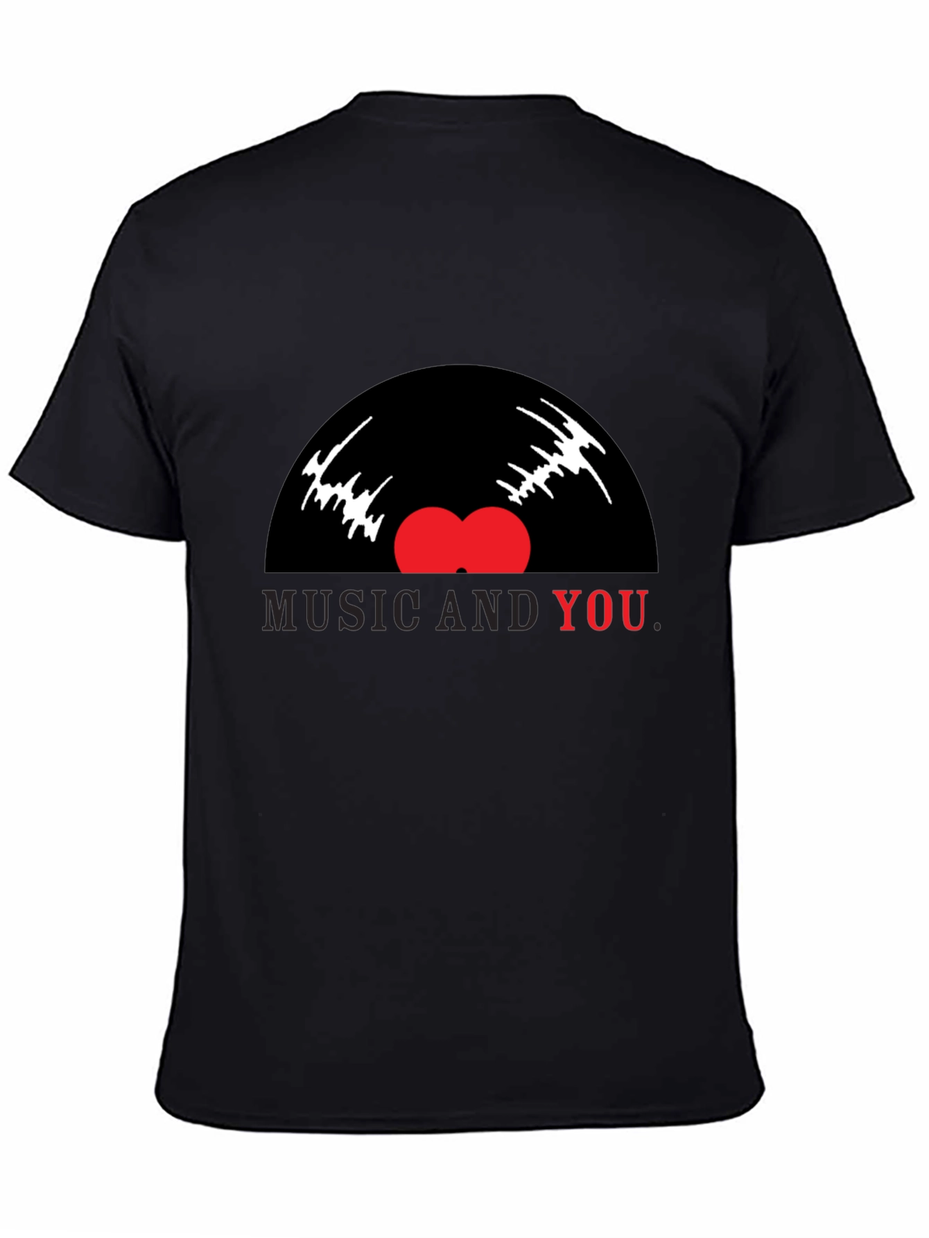 Music and You Graphic Tee - Black Cotton Blend