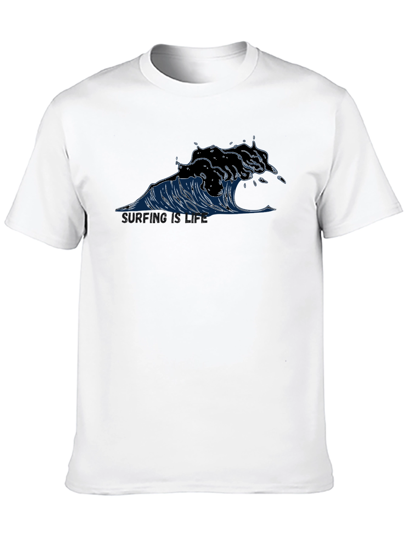 Wave Graphic Black T-Shirt