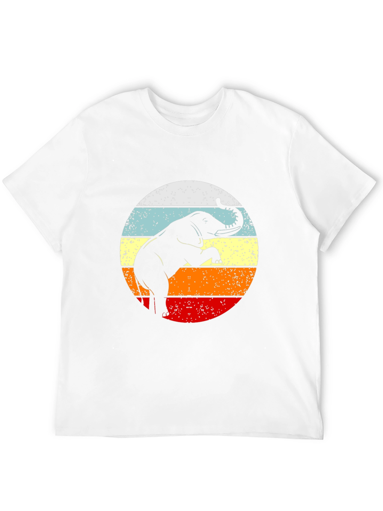 Retro Elephant Sunset Graphic Tee - Black