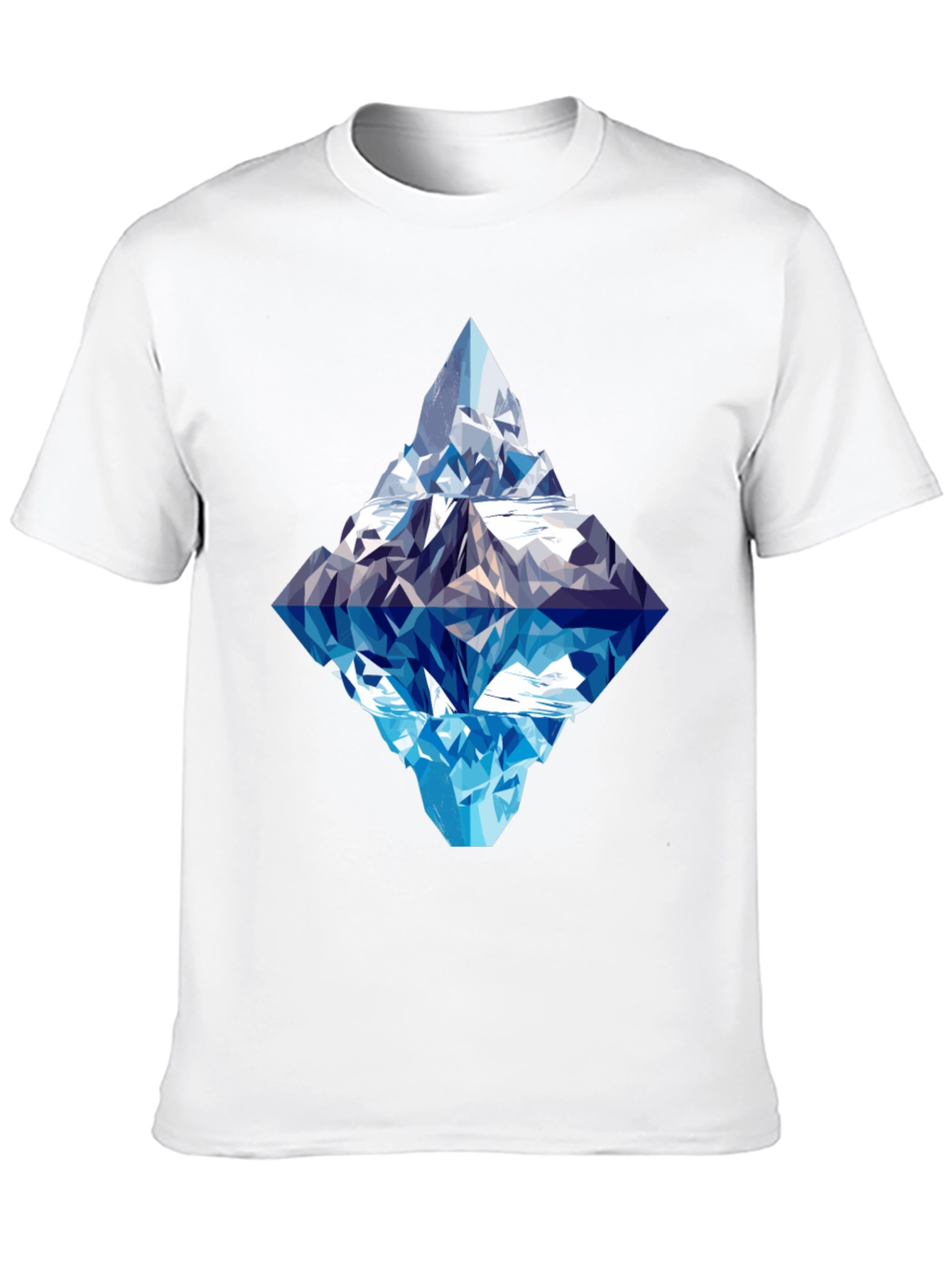 Geometric Iceberg Graphic Tee - Black Cotton Comfort