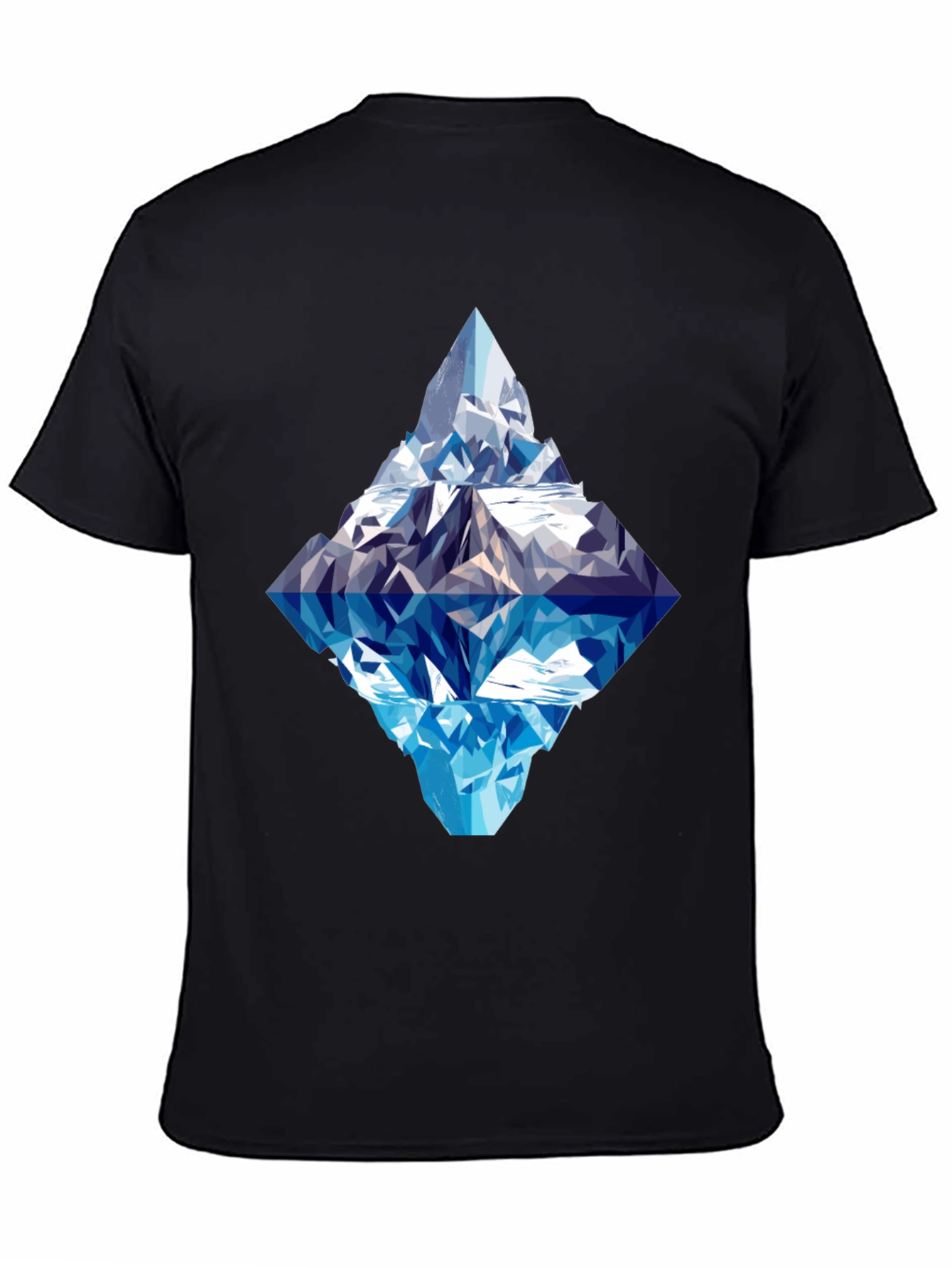 Geometric Iceberg Graphic Tee - Black Cotton Comfort