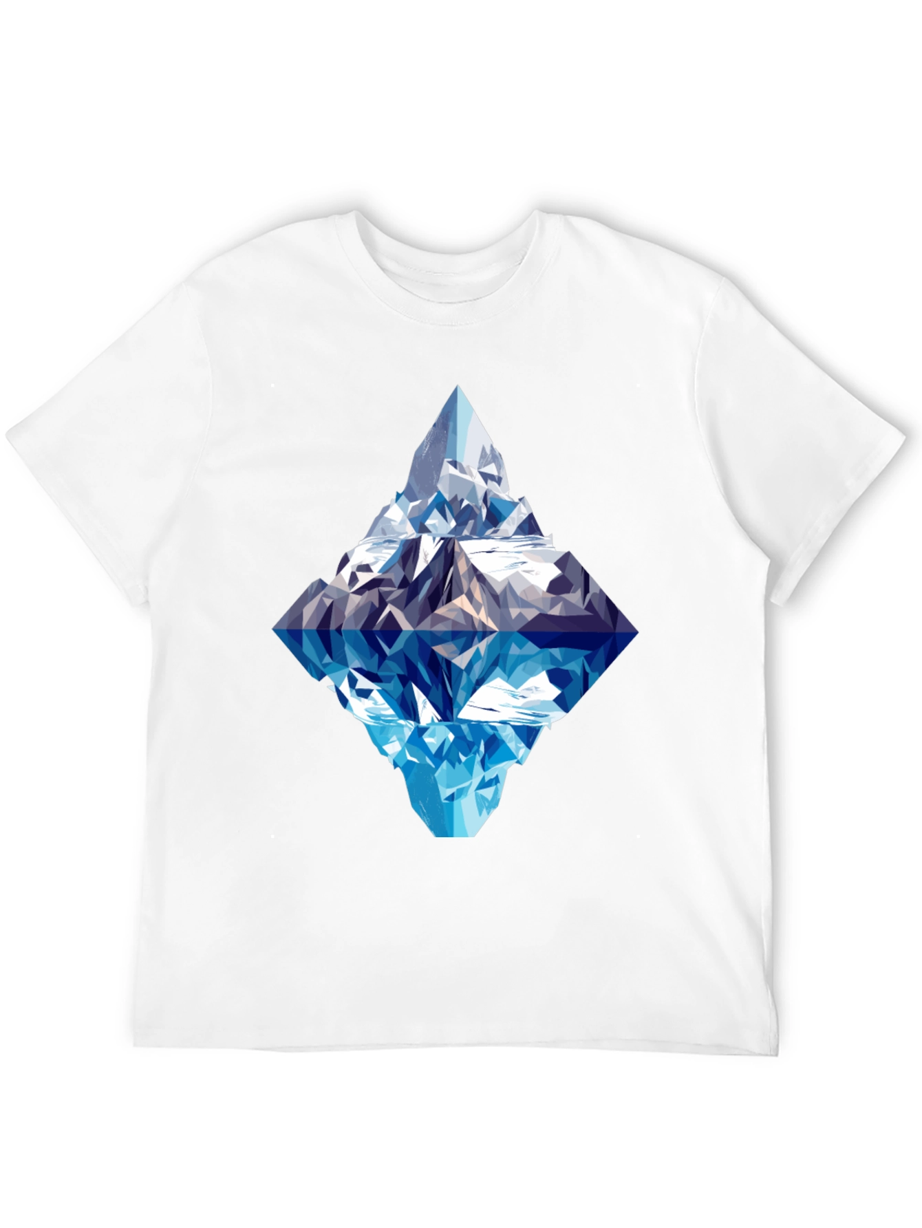 Geometric Iceberg Graphic Tee - Black Cotton Comfort