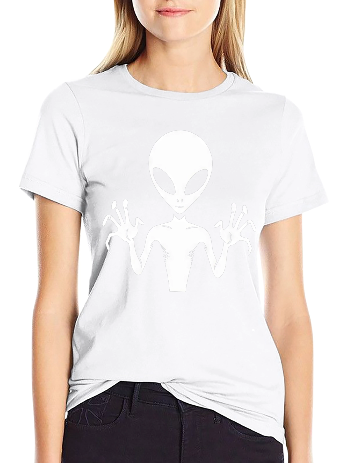Alien Graphic Tee - Black Cotton T-Shirt