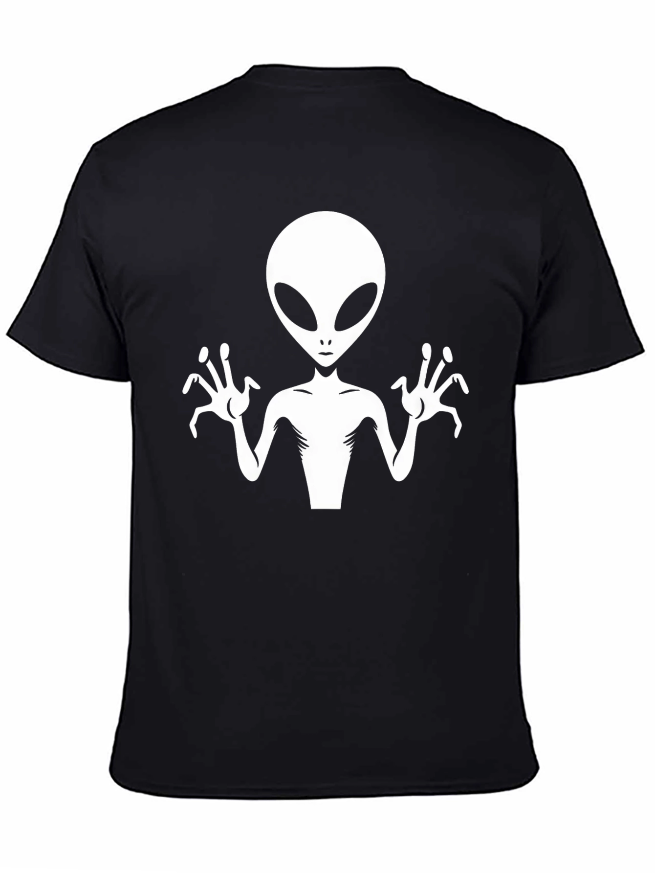Alien Graphic Tee - Black Cotton T-Shirt