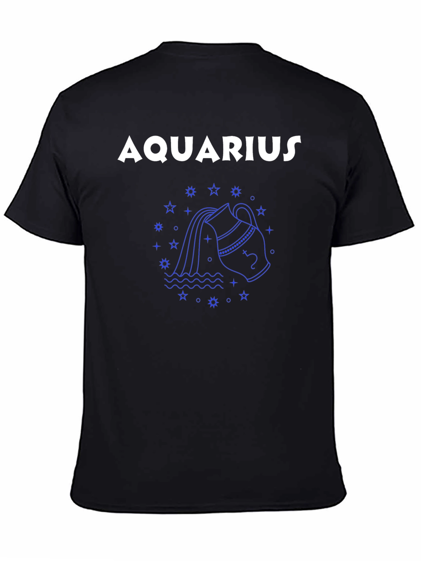 Aquarius Zodiac Graphic Tee - Black Unisex T-Shirt
